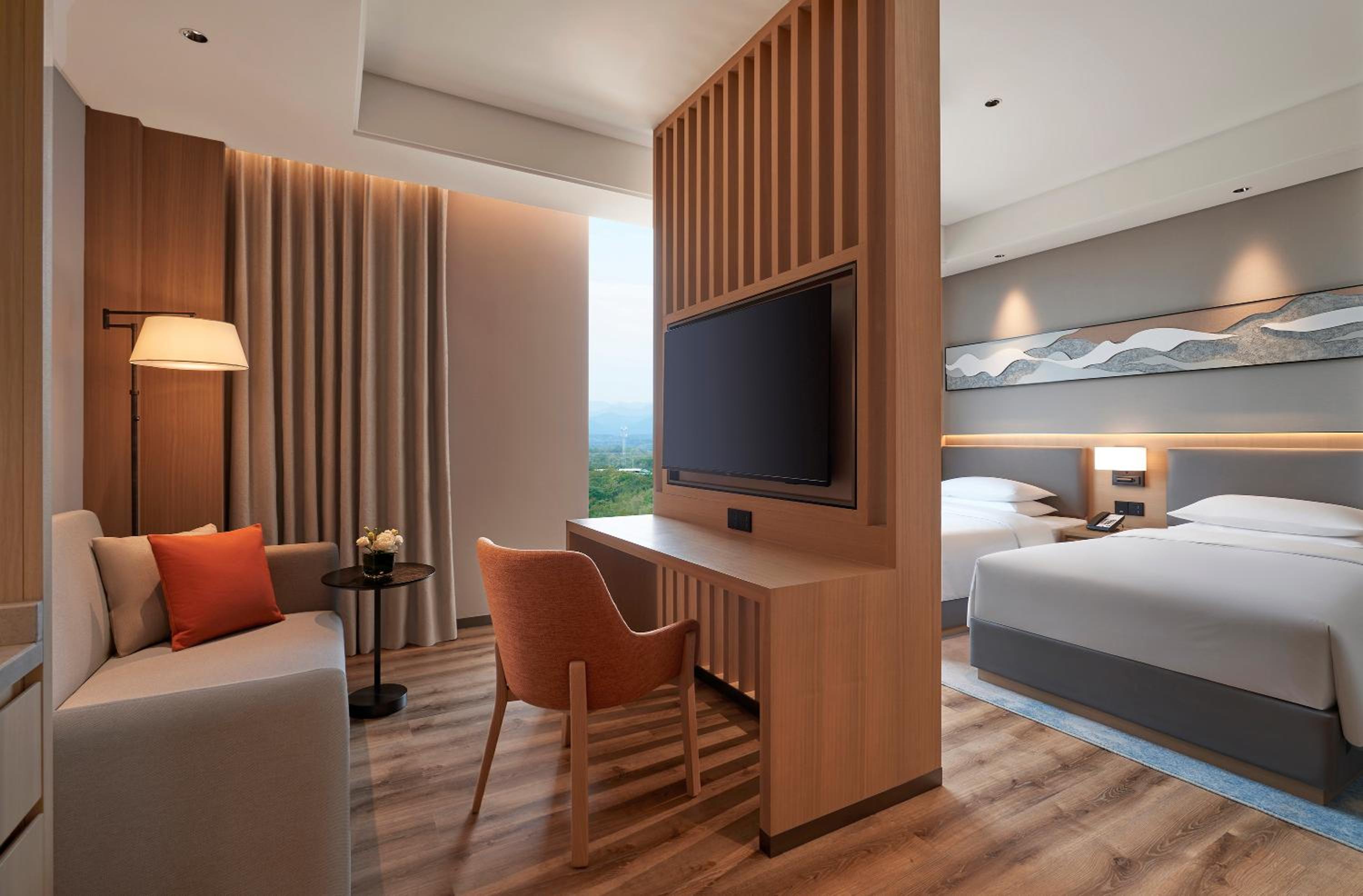 Room, Twin Beds, City View, Sofa