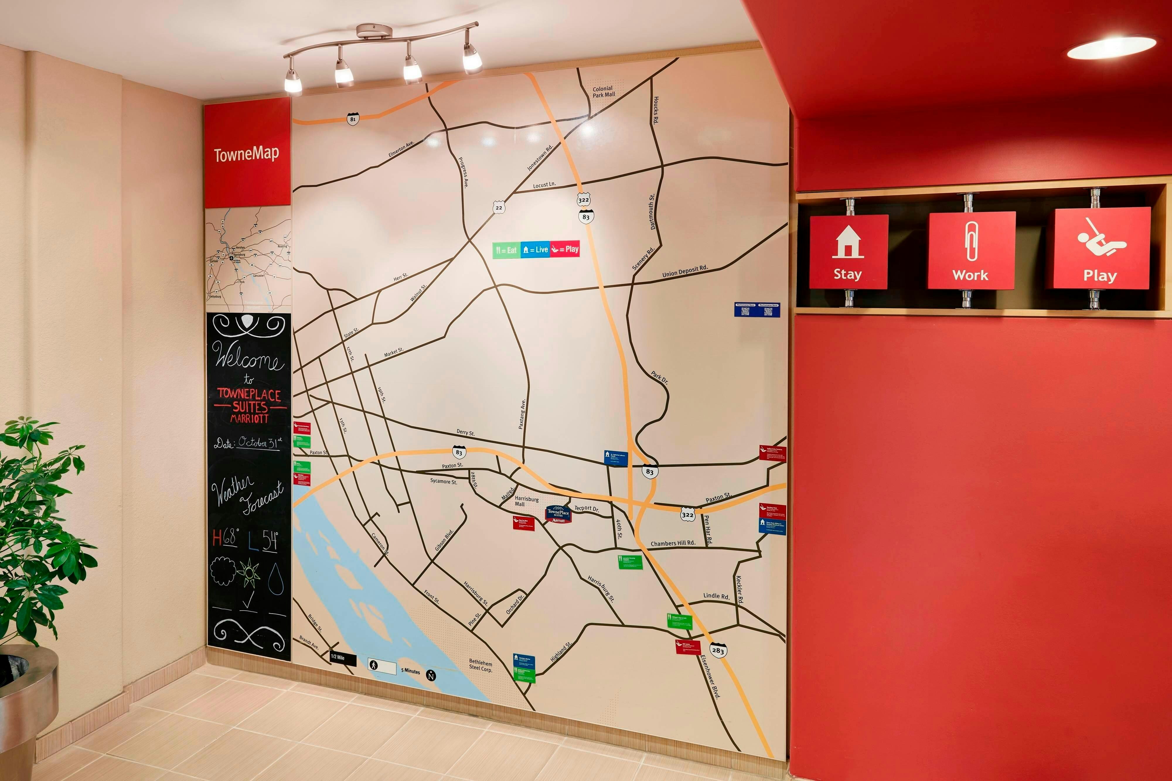 Lobby at TownePlace Suites by Marriott Harrisburg Hershey, HARRISBURG - PA