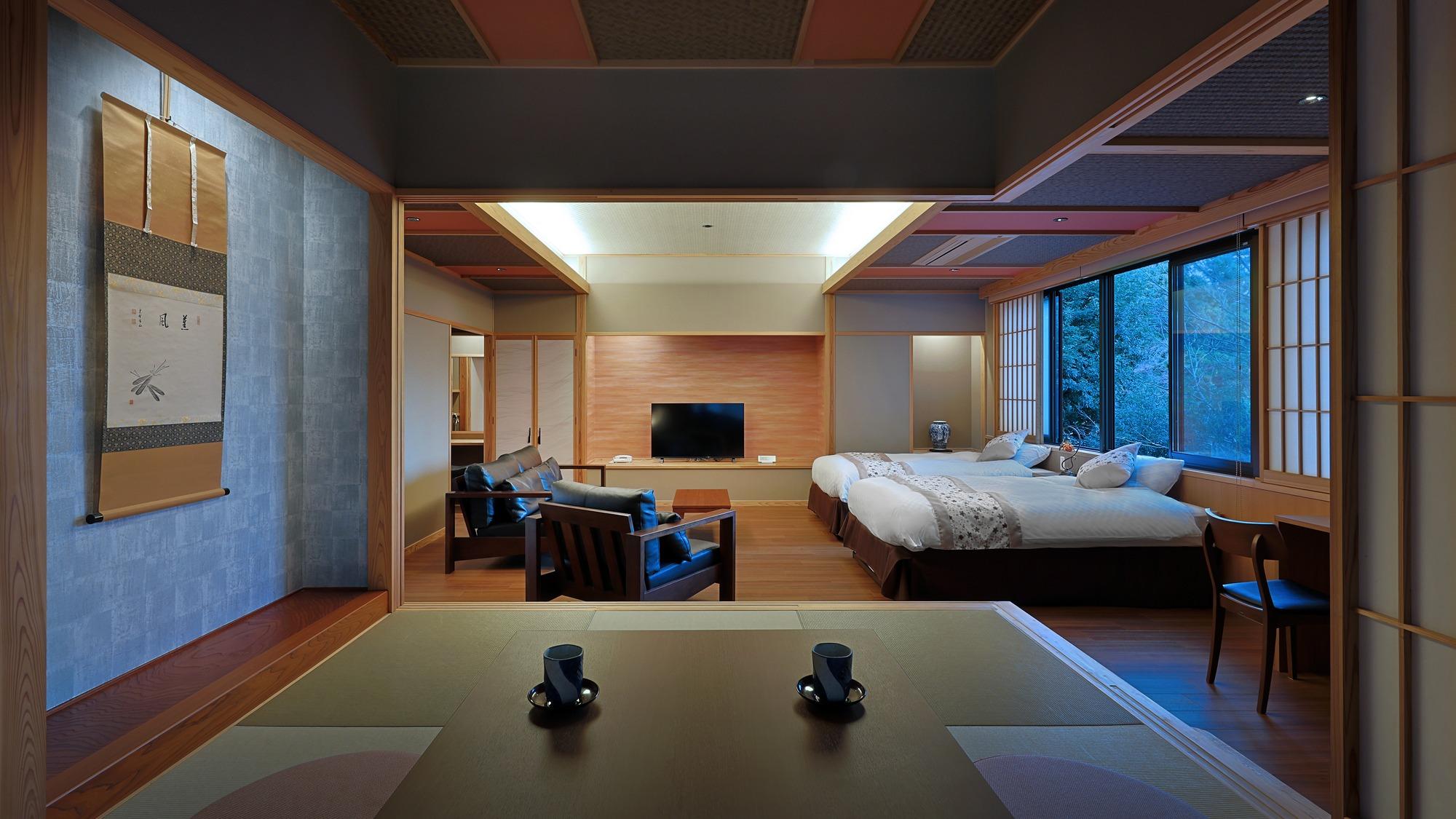 Japanese Western, Modern, Twin Beds, Mosque View