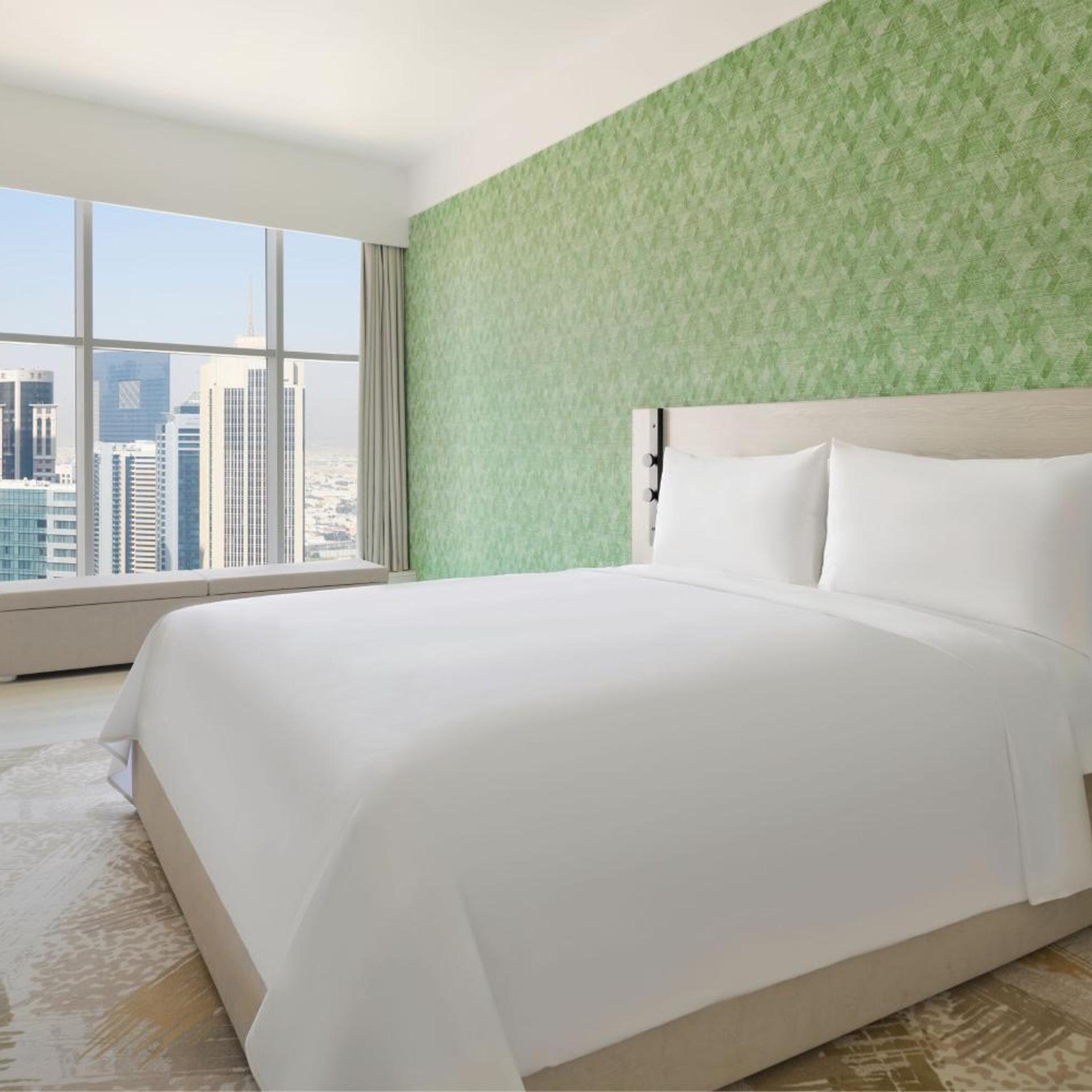 شقة بسرير كينج وسرير كوين بإطلالة على المدينة بغرفتي نوم، Element West Bay Doha 4/10