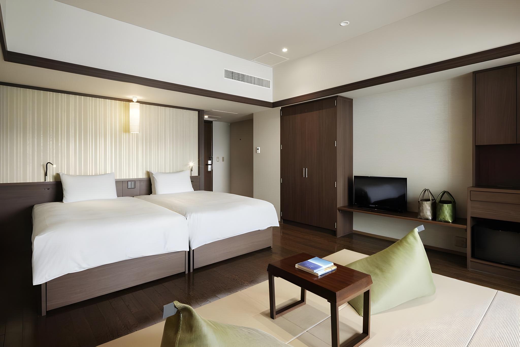 Japanese Western, Premier, Futon Bed, 2 Semi Double Beds, Partial Outdoor Bath, Main Building