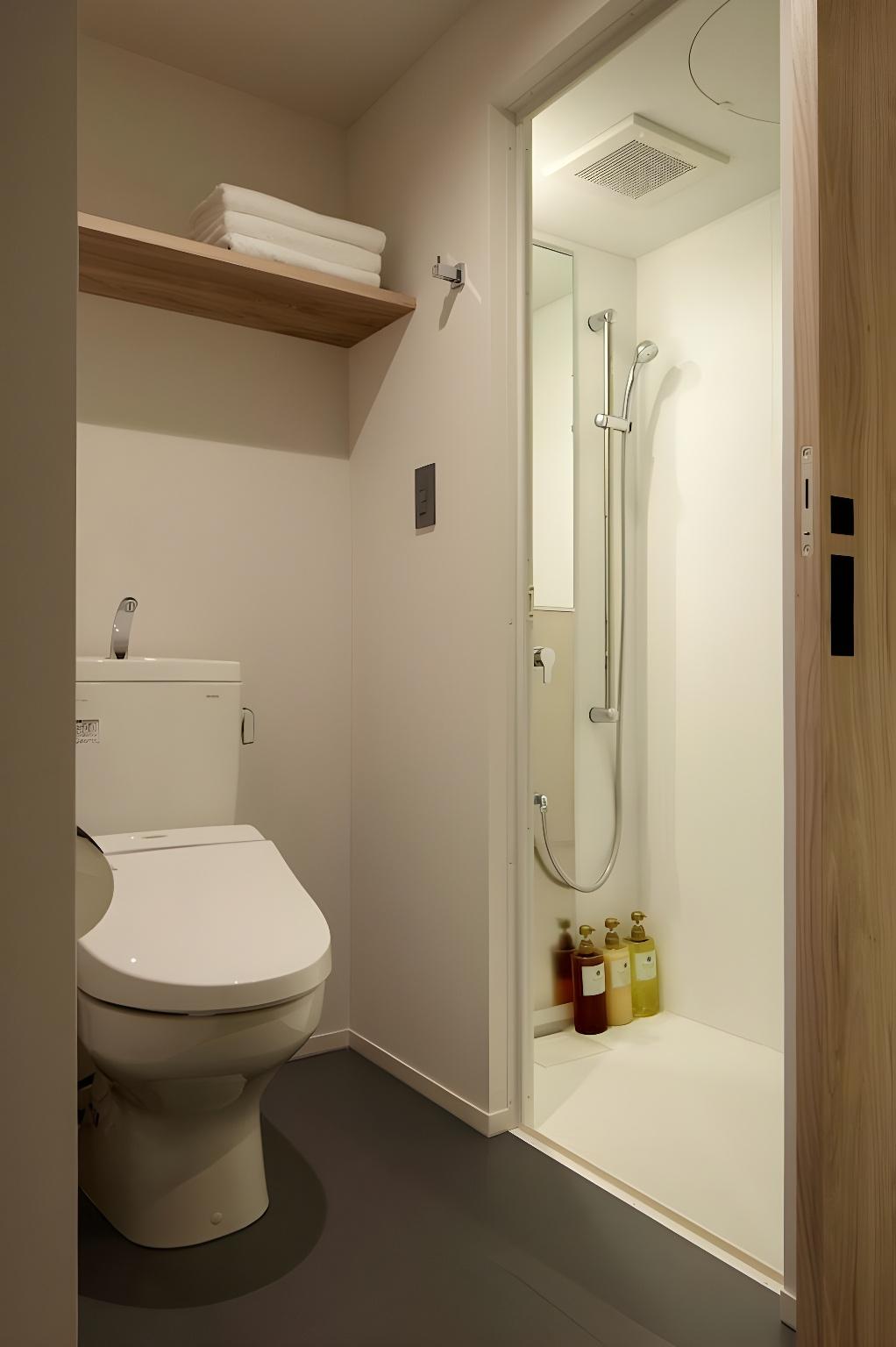 غرفة بسريرين مزدوجين وسرير بطابقين