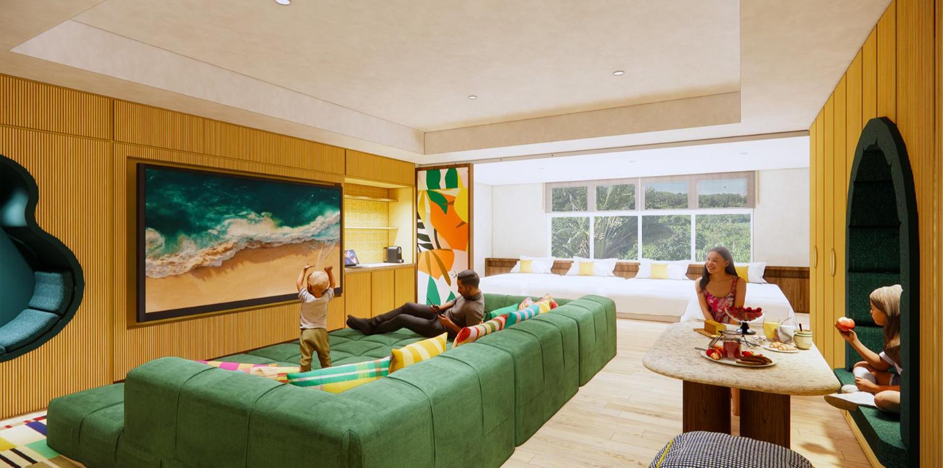 Semi Room, 4 Semi Double Beds