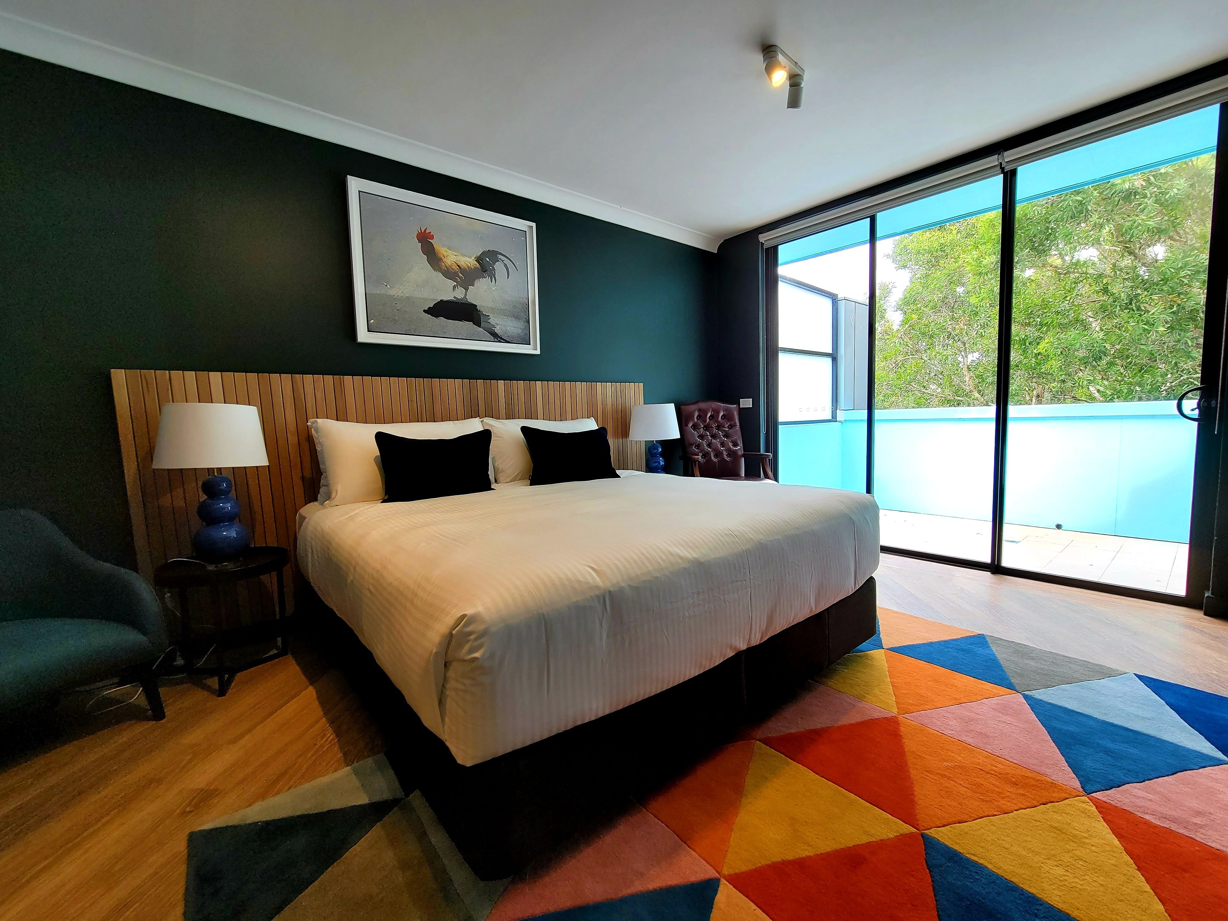 Blue, Suite, King Bed, Balcony