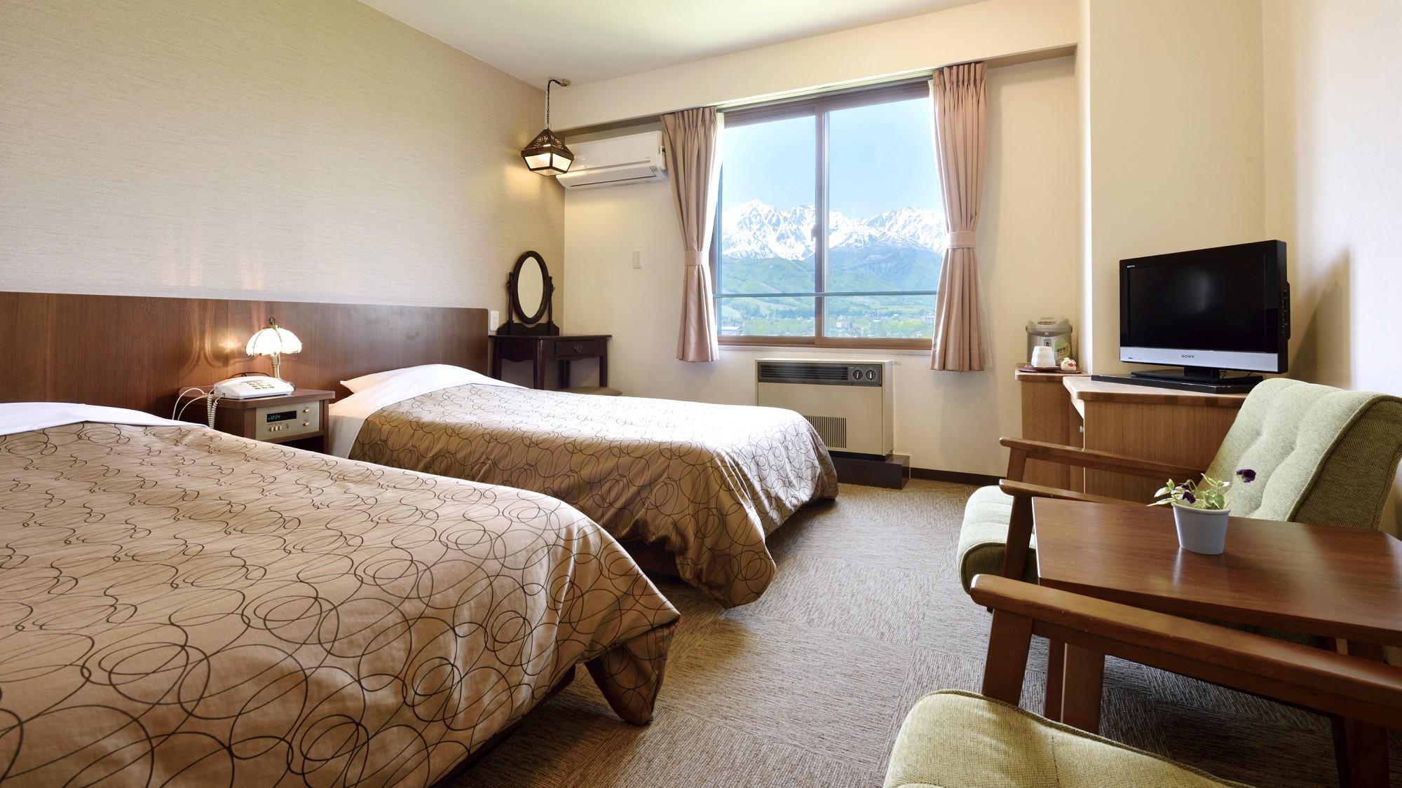 Western, Twin Beds, Mountain View, Night View, North Wing