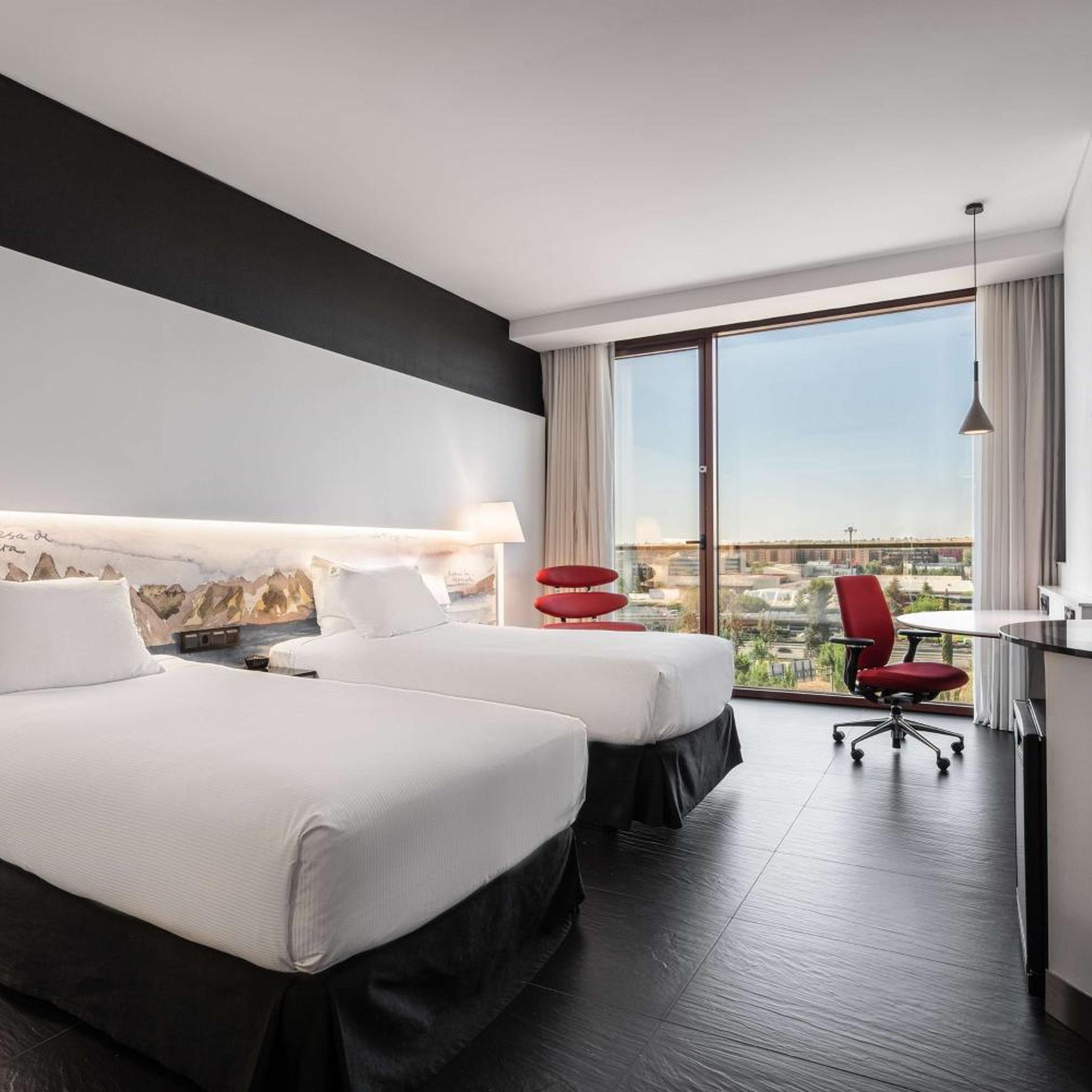 Room, Single Bed, Skyline View