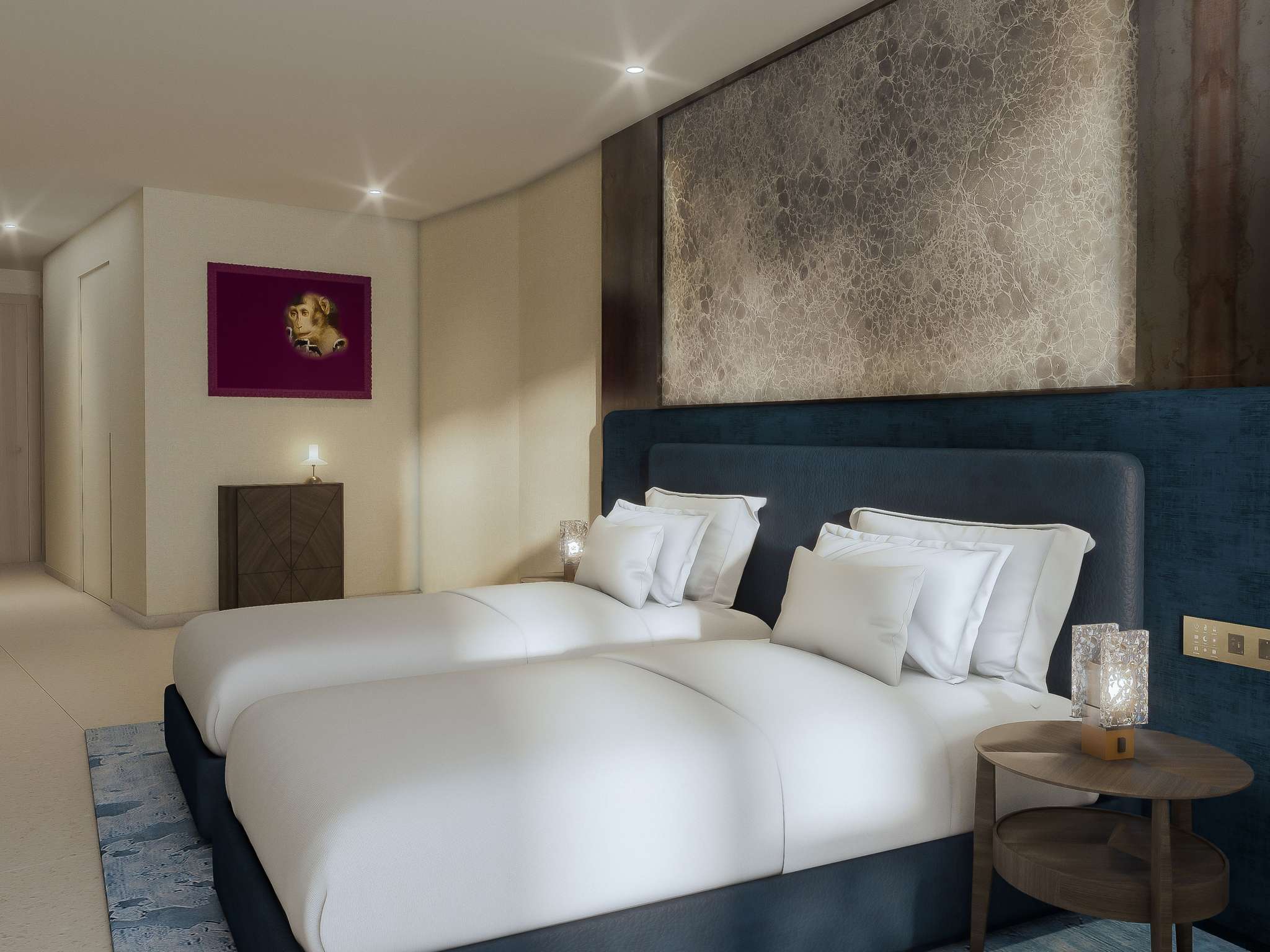 Room, Twin Beds, Marina View, SLS Barcelona Hotel 2/6