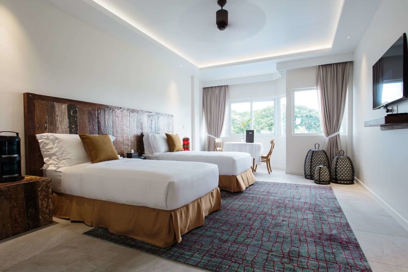 Marina, Blue, Twin Beds, 1 King and 1 Single Beds, Bay View