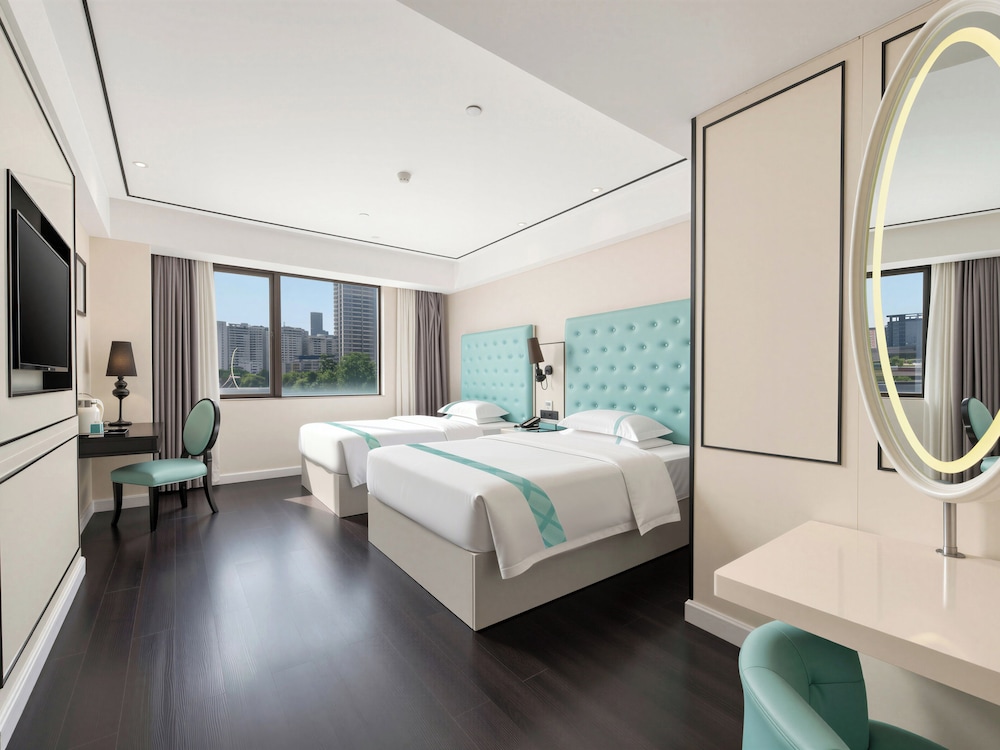 غرفة فاخرة بسريرين مزدوجين بإطلالة على المدينة، Xana Lite Hotel (Guangzhou Dongxiaonan Metro Station Shixi) 10/10