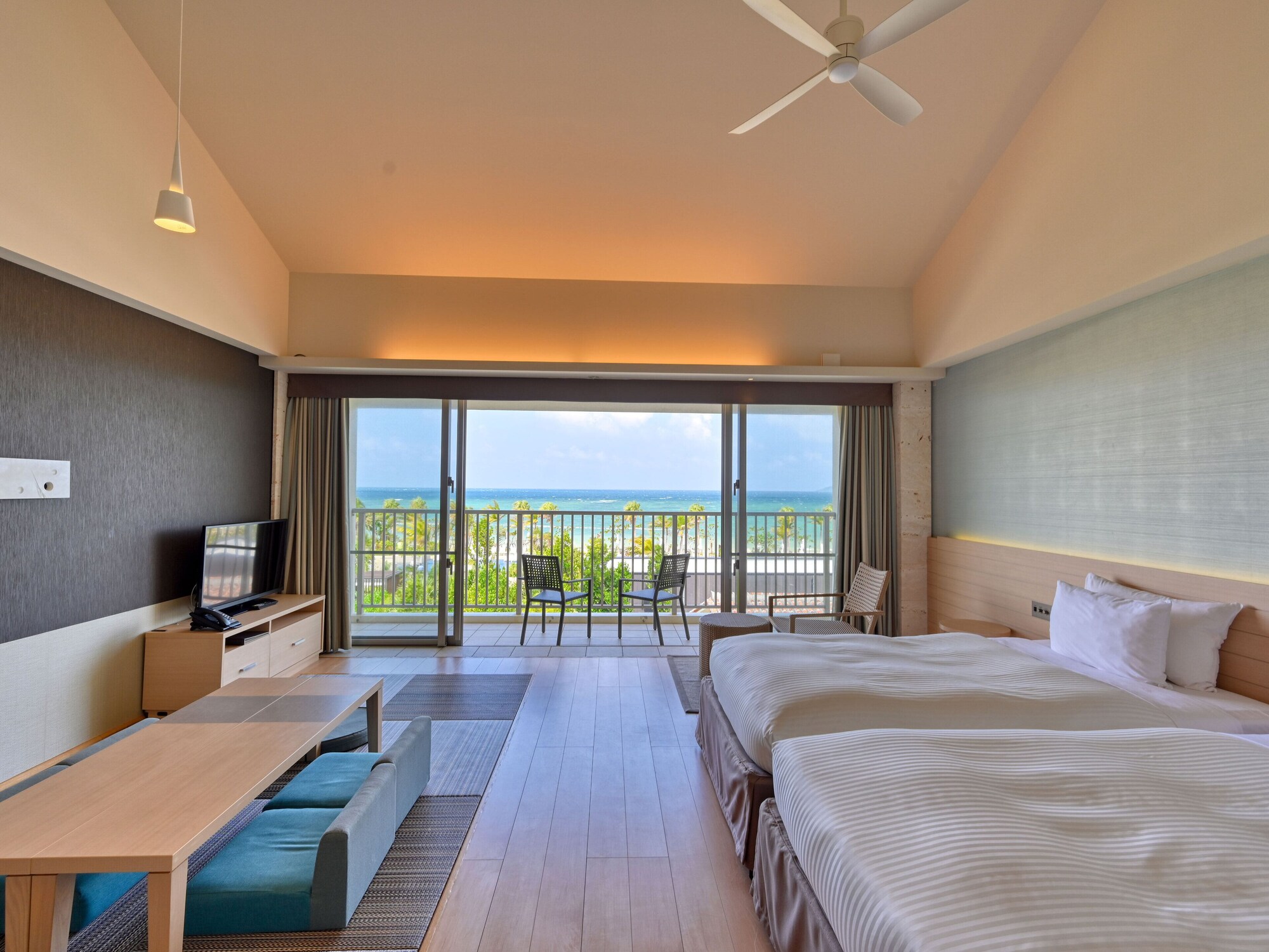 Garden, Twin Beds, Futon Bed, with Extra Bed, Ocean View, Terrace