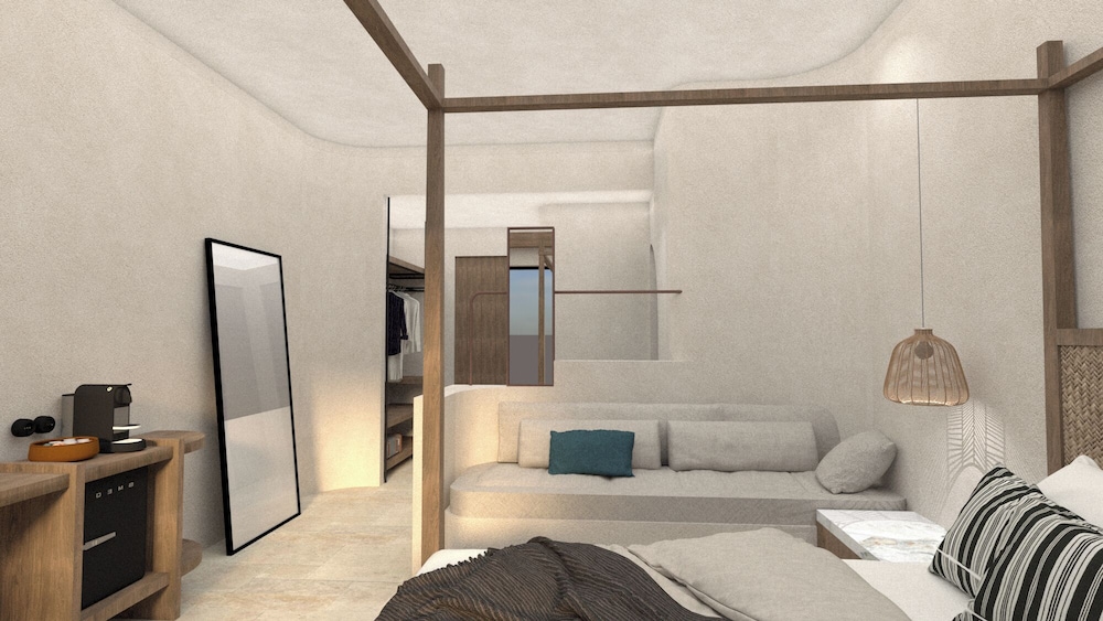 غرفة فاخرة بسرير كوين بإطلالة على المسبح مع أريكة، Stella Blue Seaside Resort 5/7