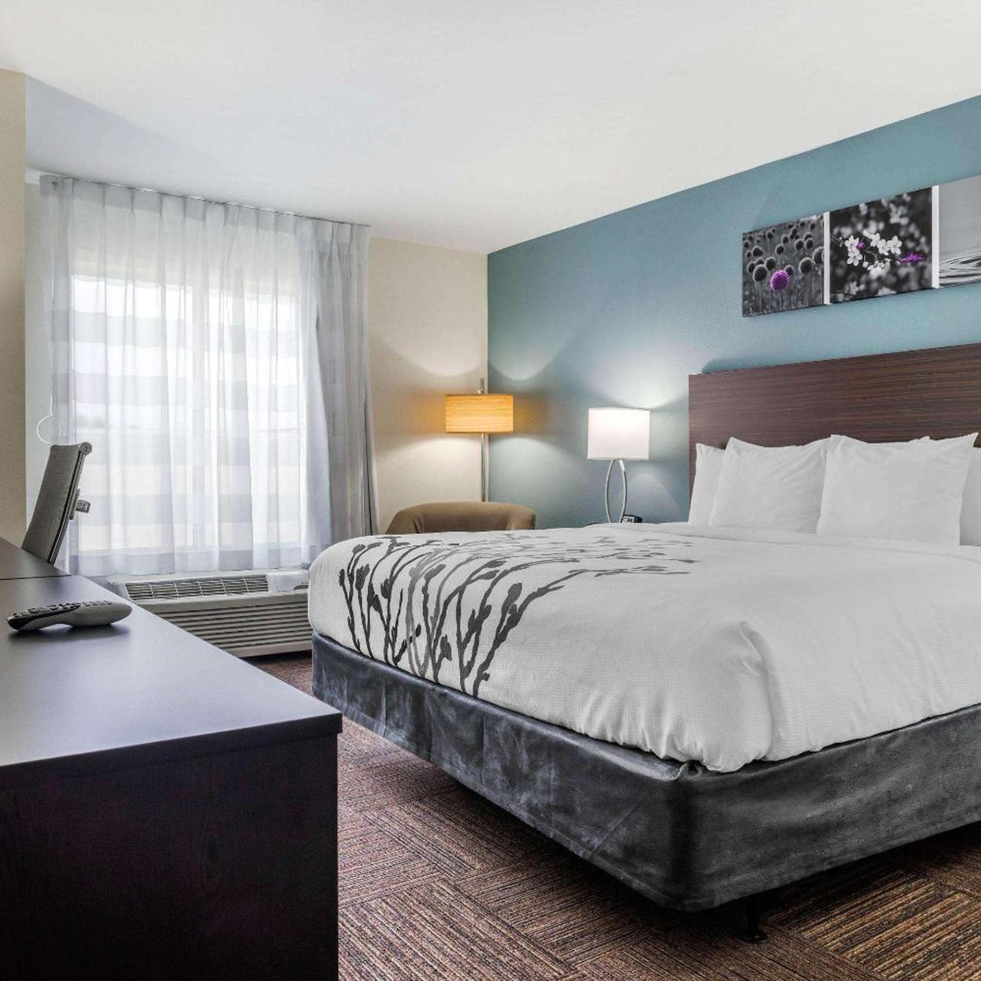 غرفة بسرير كينج بحوض استحمام