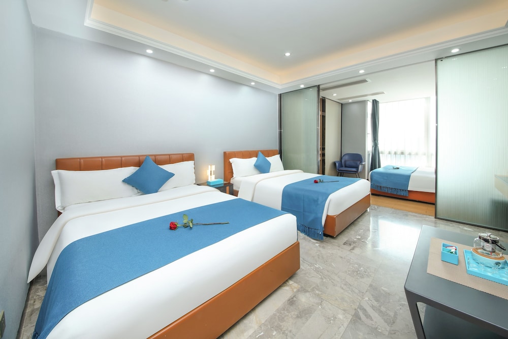 غرفة ديلوكس ثلاثية بإطلالة على المدينة، Yimimi Hotel Apartment (Guangzhou Beijing Road Jiedeng Duhui) 3/10