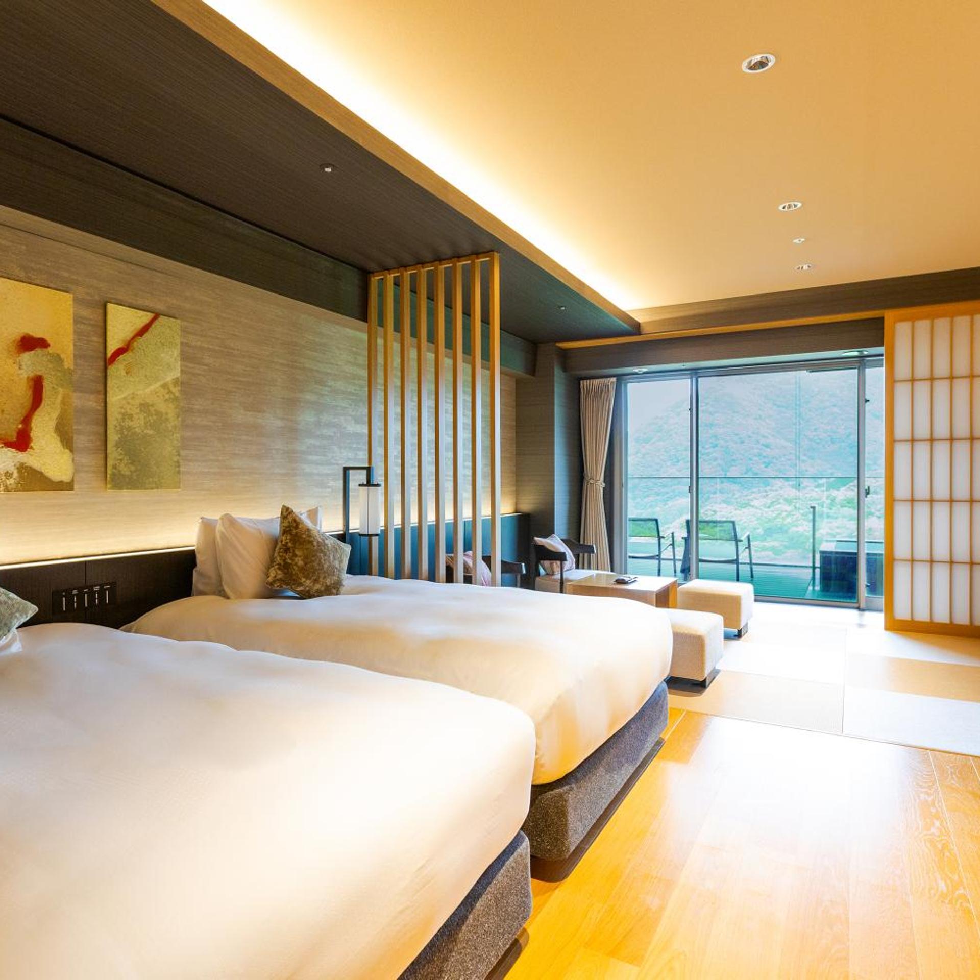 BF Included, West Wing Upper Floor- Deluxe Japanese Style Room with Open-air bath, Non Smoking
