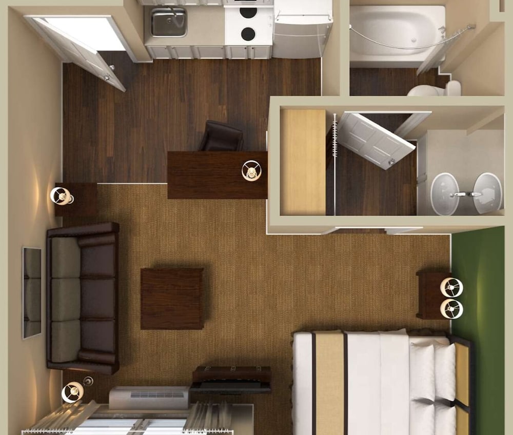 استوديو ديلوكس بسرير كينج مع أريكة، Extended Stay America Select Suites Atlanta Buckhead 5/5