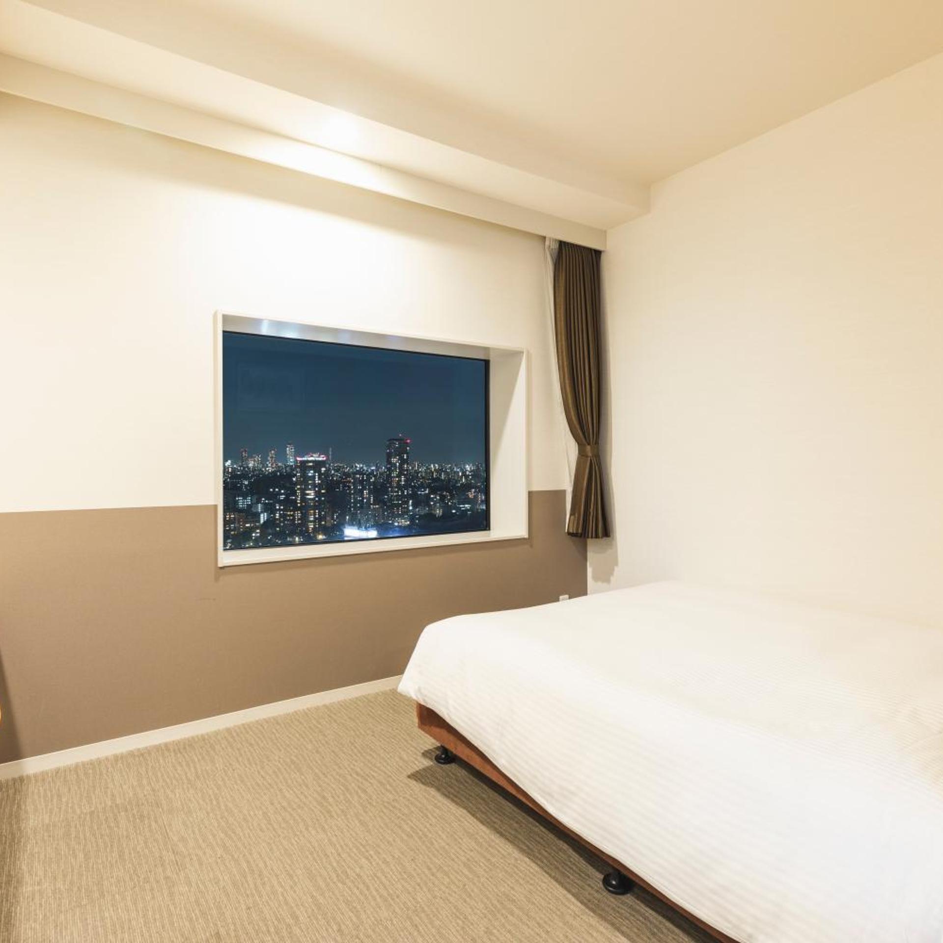 غرفة بسرير كينج بإطلالة على المدينة، HOTEL Crown Hills Ueno Premier (ex Life Tree Ueno) 4/7