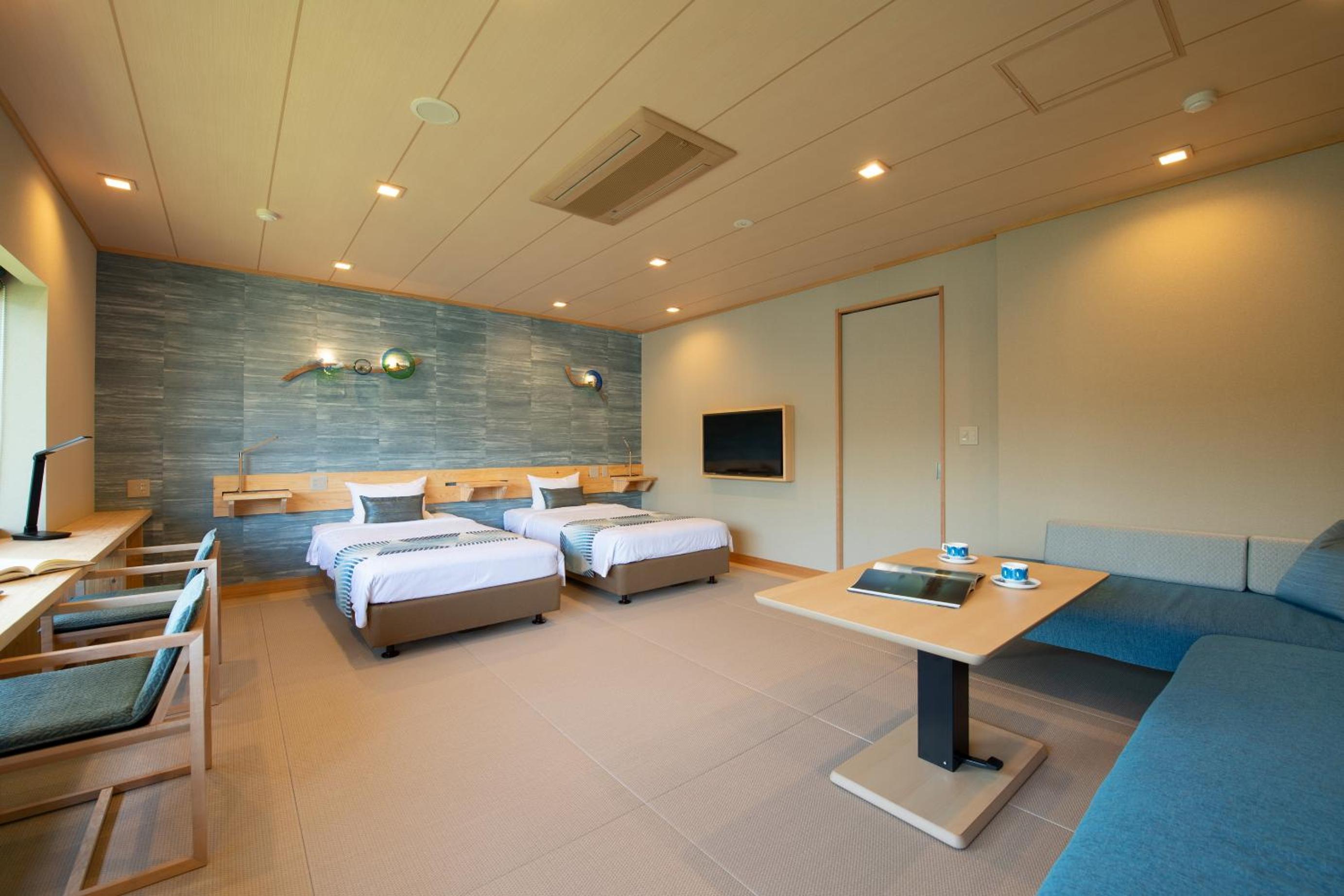 Renovated, Twin Beds, Lake View, Tatami, West Wing، Fuji Lake Hotel 6/7