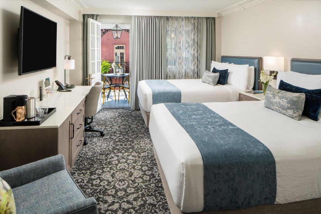 Guest Room, 2 Queen Beds, Bourbon Street View, Balcony