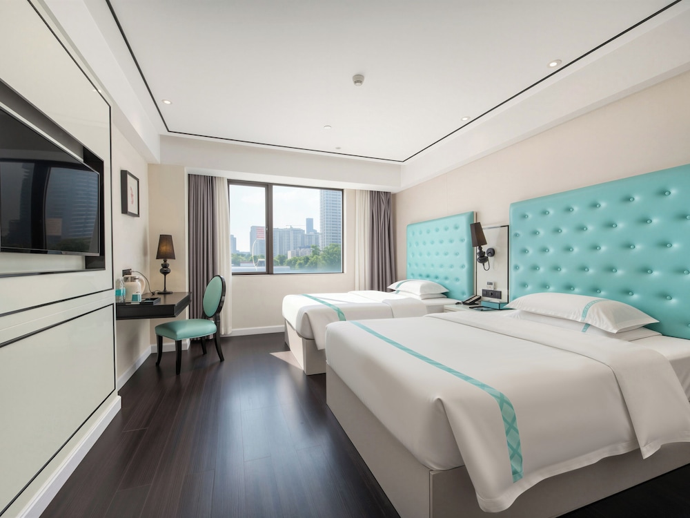غرفة فاخرة بسريرين مزدوجين بإطلالة على المدينة، Xana Lite Hotel (Guangzhou Dongxiaonan Metro Station Shixi) 4/10