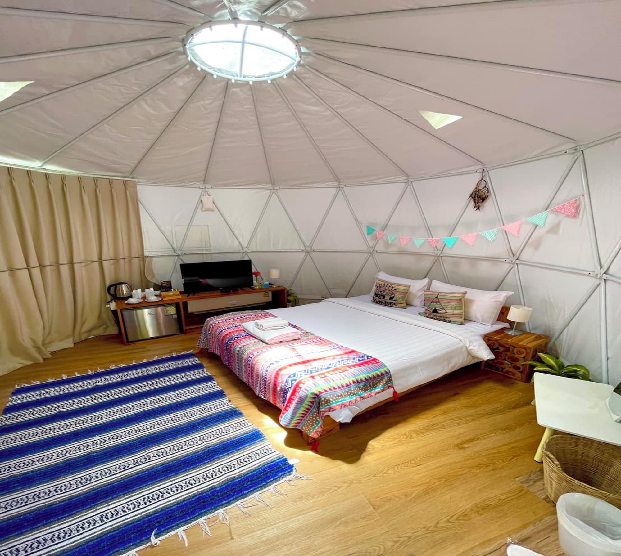 Yurt, Tent, Queen Bed, Pool View
