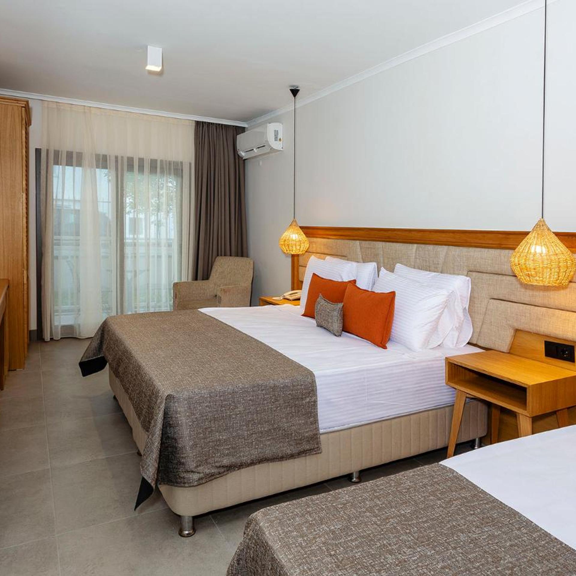 غرفة بسرير مزدوج أو سريرين منفصلين، Yalipark Beach Hotel 3/10