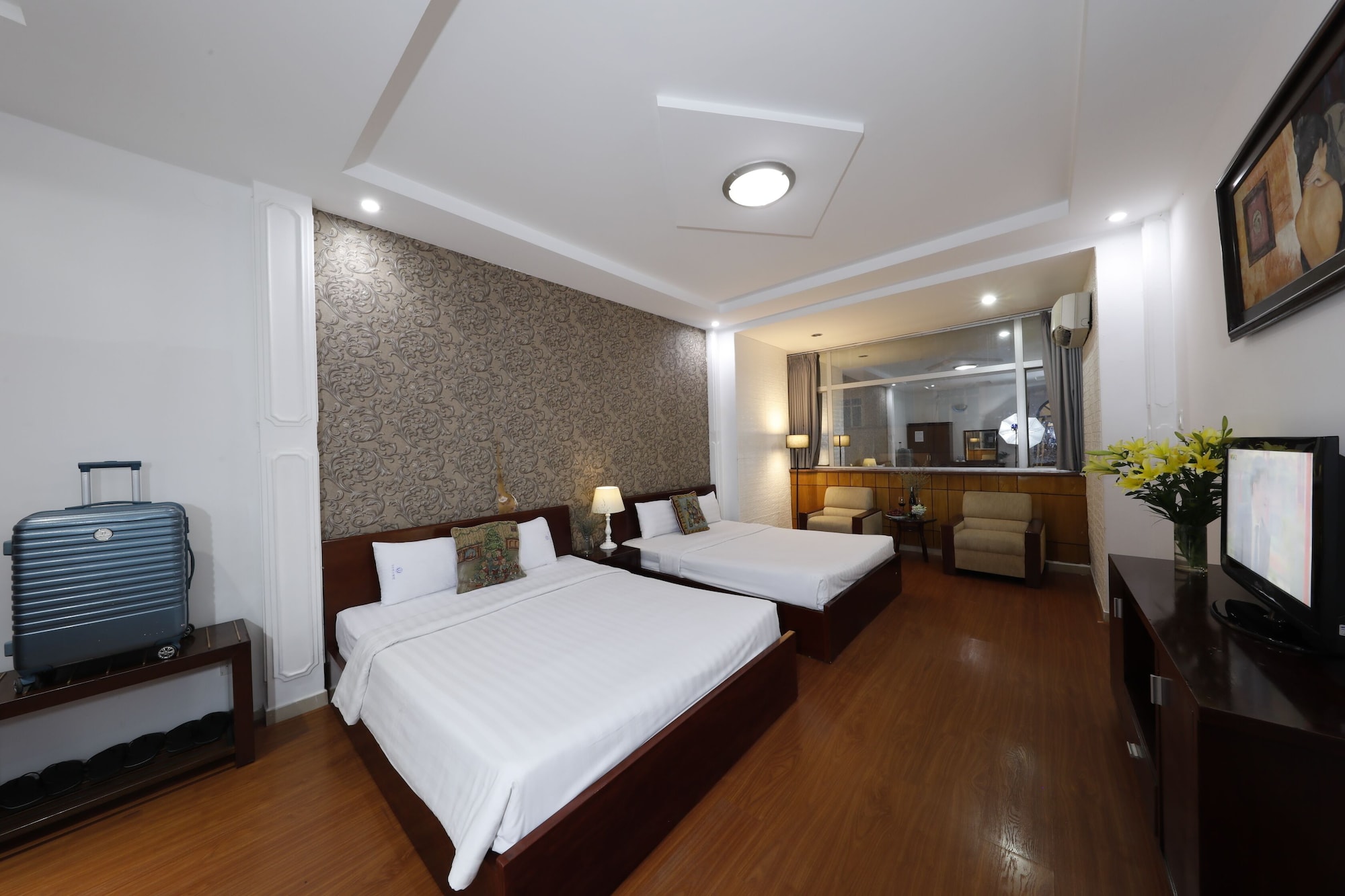 غرفة عائلية رباعية بسريرين كوين بإطلالة على المدينة، Vilion Central Hotel 3/5
