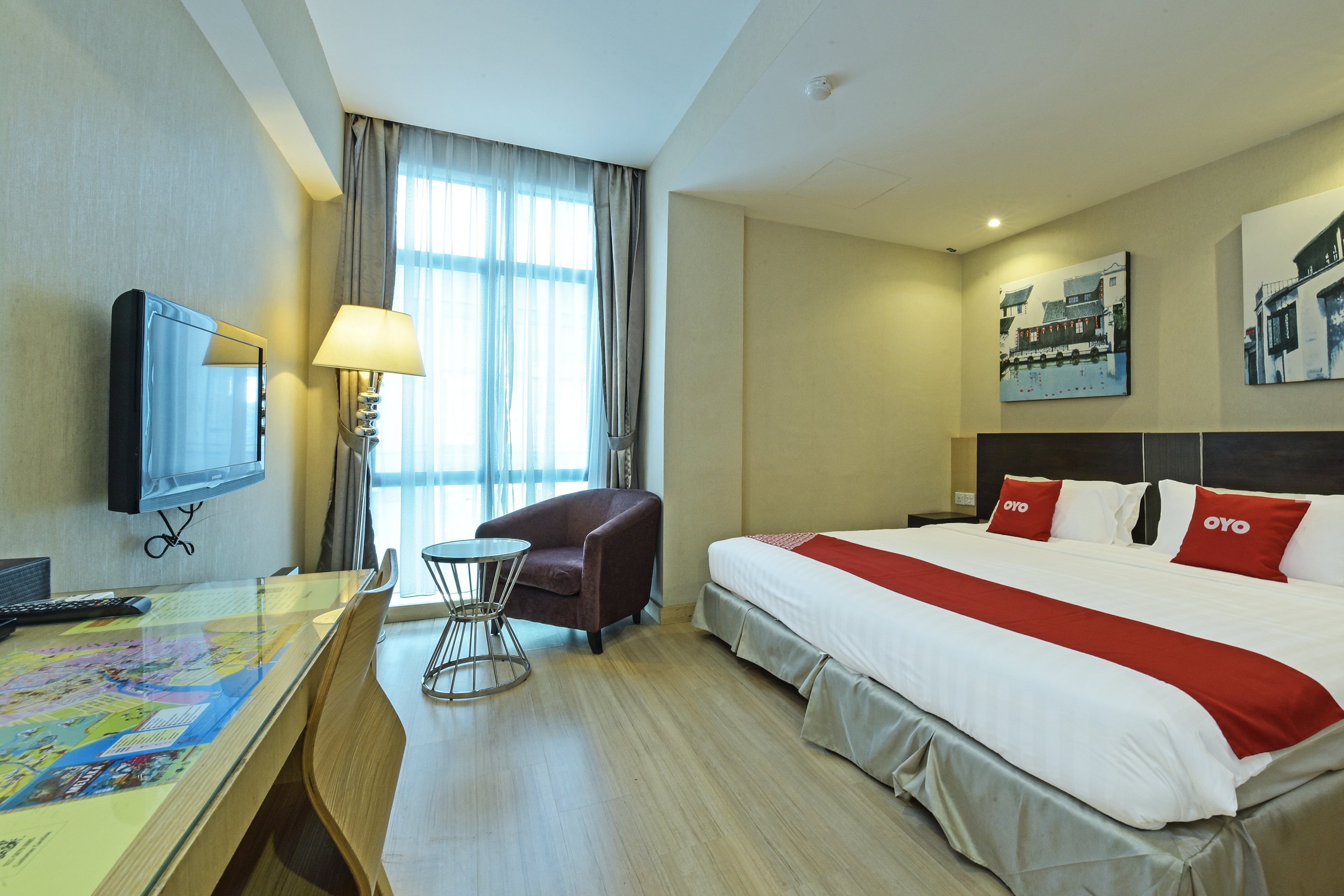 غرفة ديلوكس بسرير كينج، Townhouse Oak Melaka Near Dataran Pahlawan Formerly Ideals Hotel 3/6
