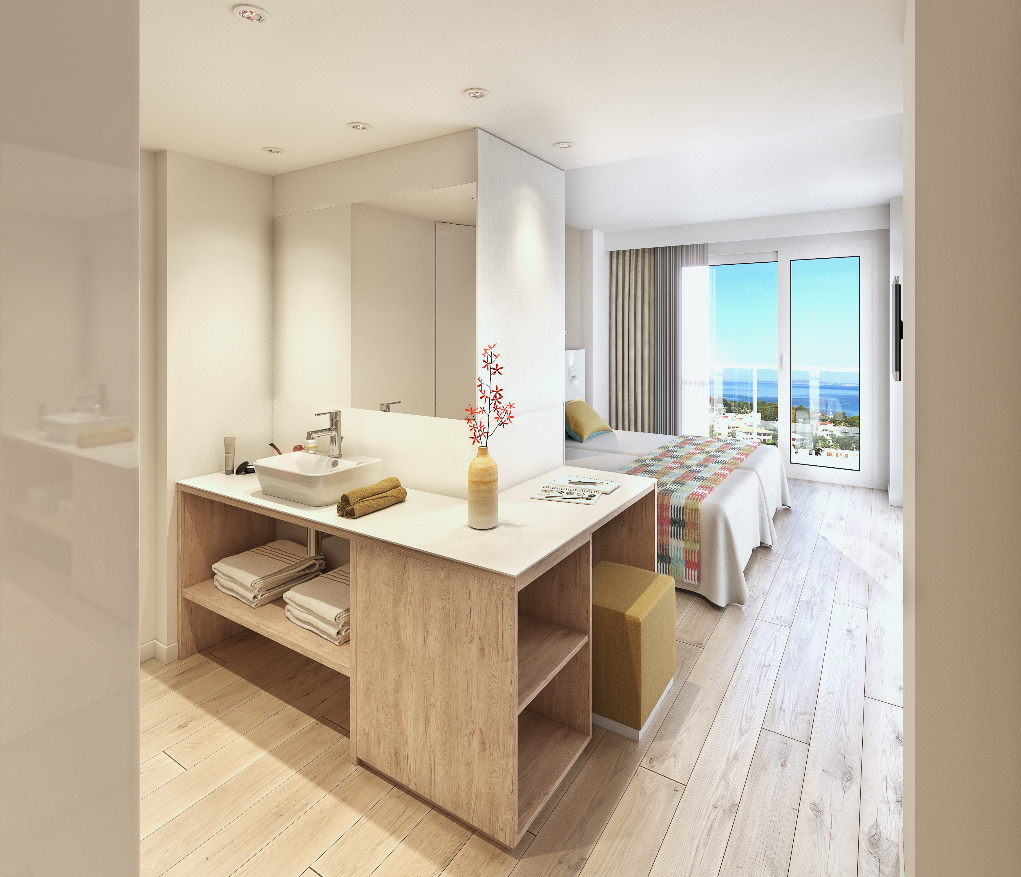 Room, Double or Twin Bed, Sea View