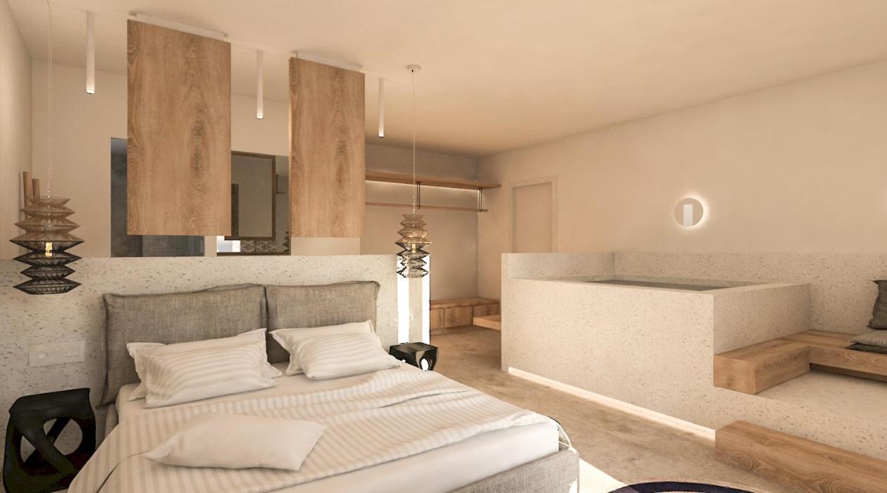 Superior, Double Bed, Sea View, Indoor Jetted Tub، Apiro Mykonos 2/10