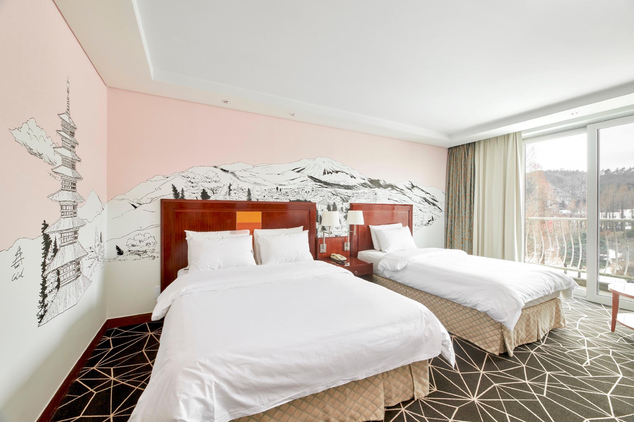 Room, 1 Double and 1 Single Bed, Garden View