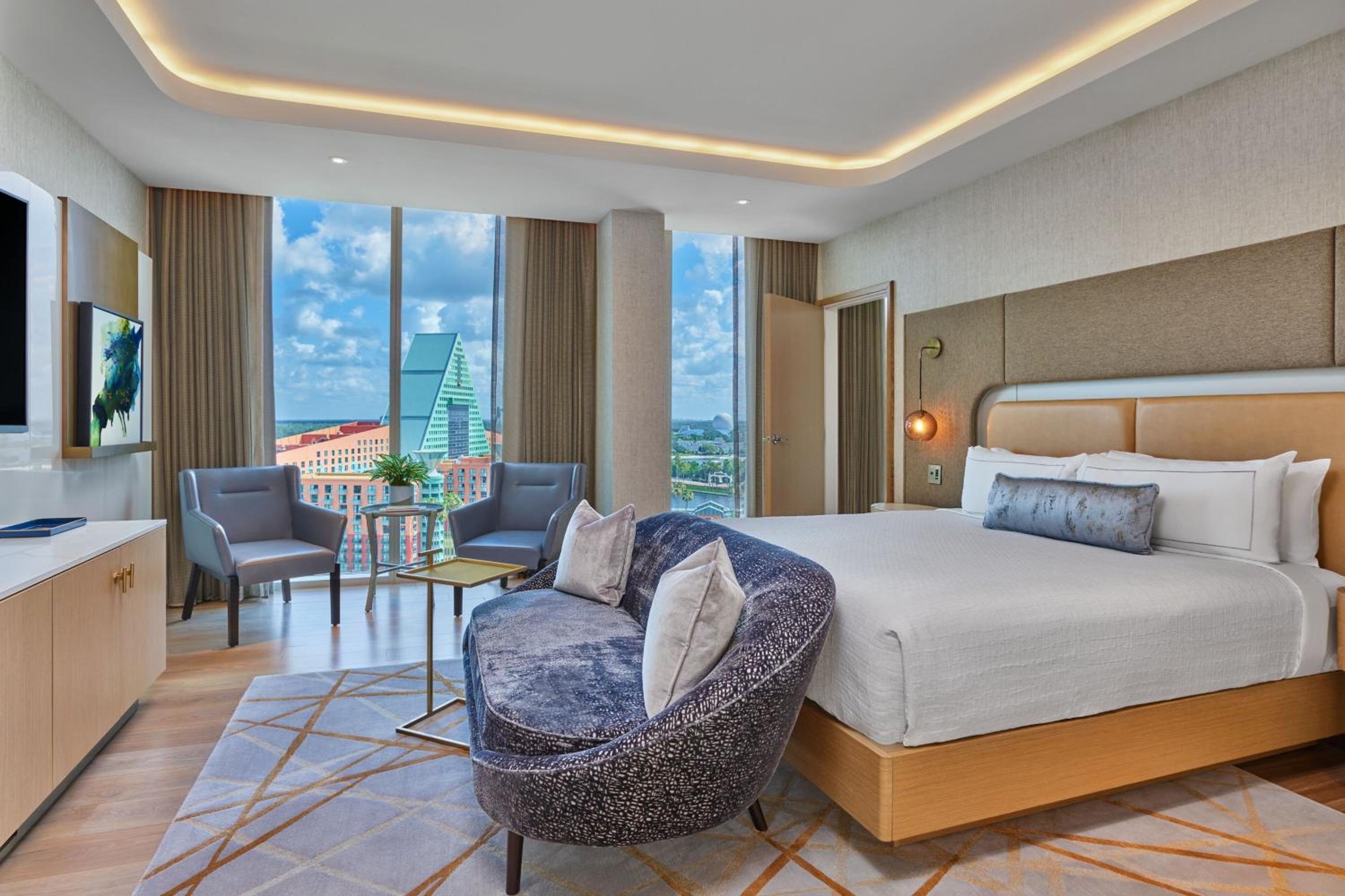 1 Bedroom, Presidential, Suite, King Bed, Epcot View, Sofa