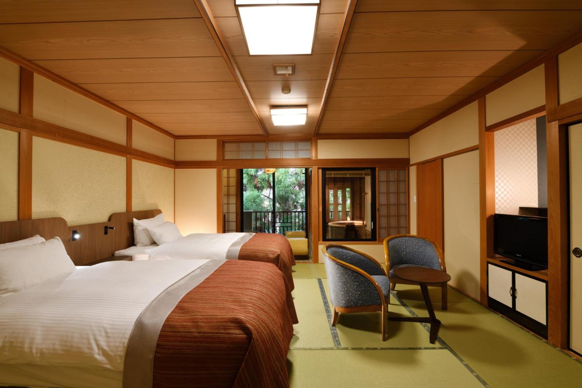 Room, Twin Beds, Outdoor Bath, Tatami