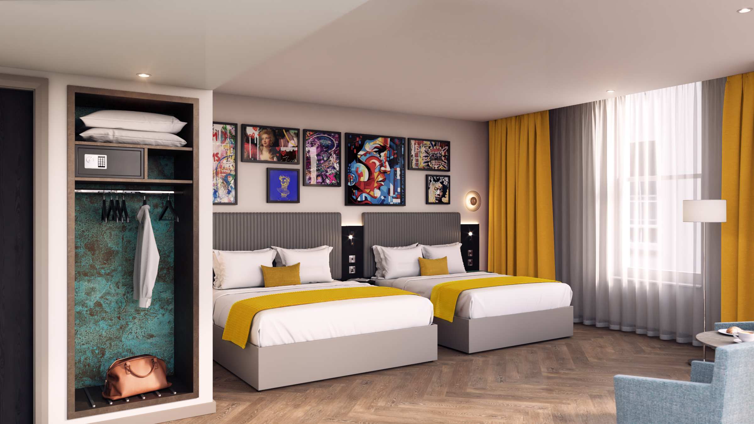 DELUXE, 1 DOUBLE AND 1 SINGLE BED