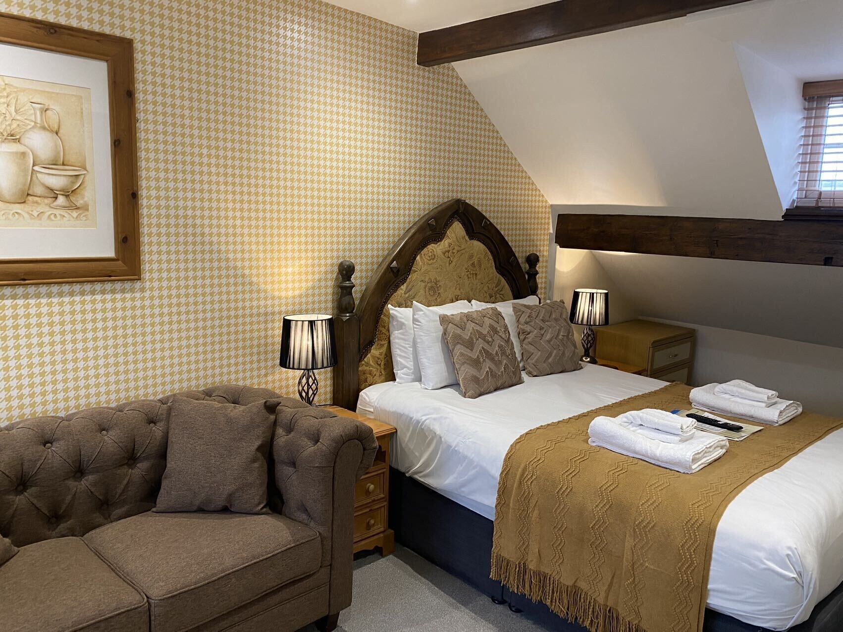 Room, Double Bed, Bathtub, Attic