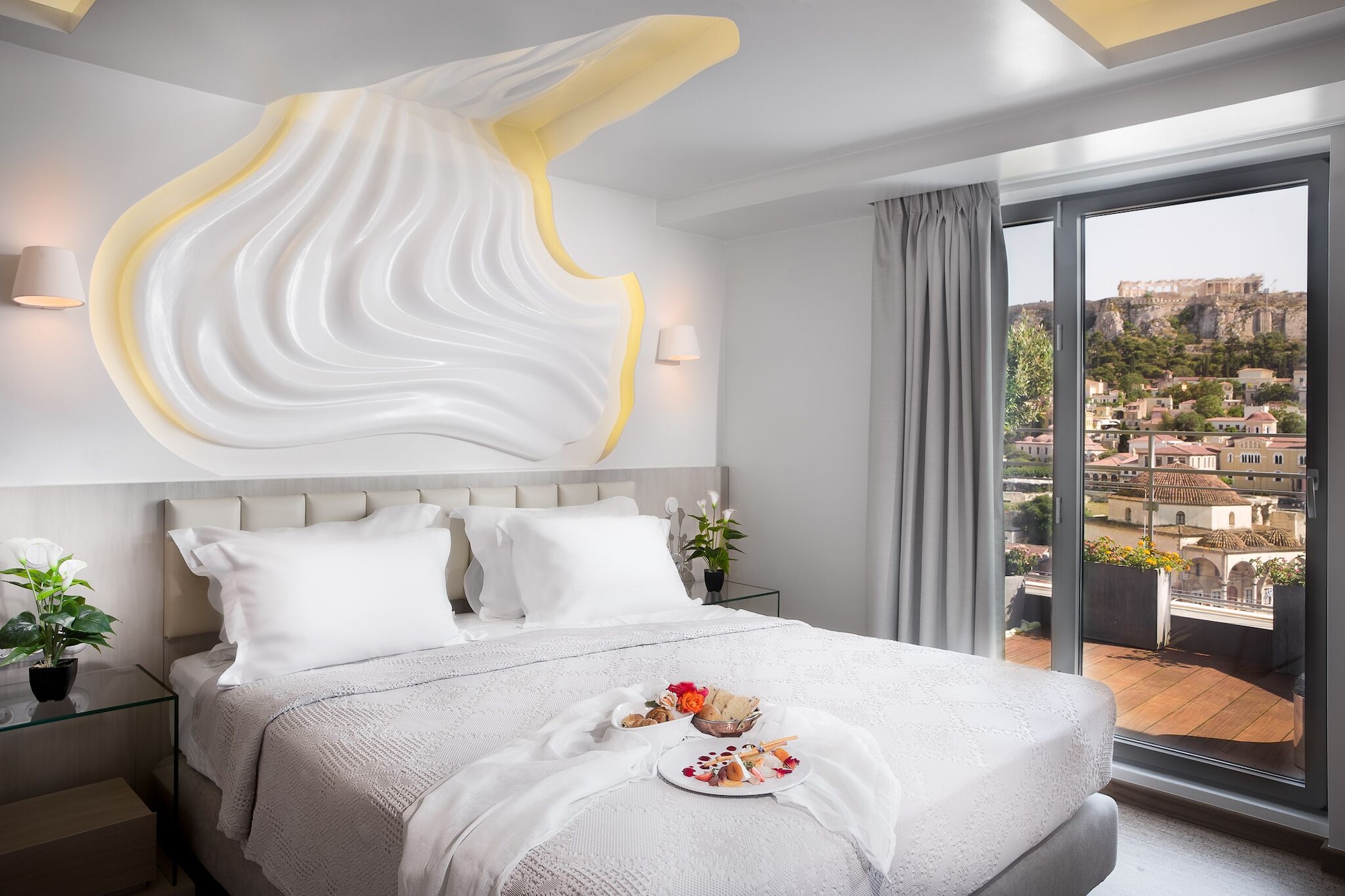 Island, Suite, Double Bed, Acropolis View