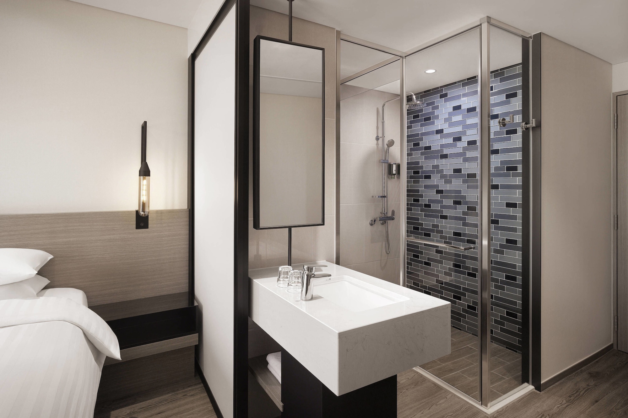 غرفة ديلوكس بسرير كينج بإطلالة جزئية على البحر، Fairfield By Marriott Busan 3/4