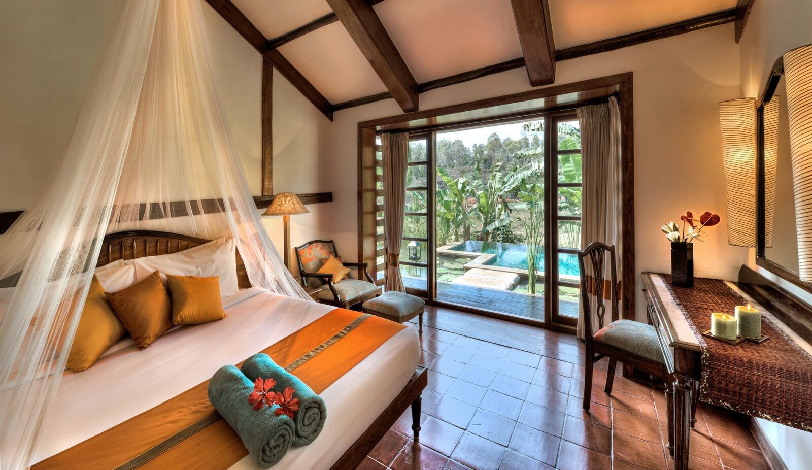 Pool Cottage, 1 King and 1 Single Beds