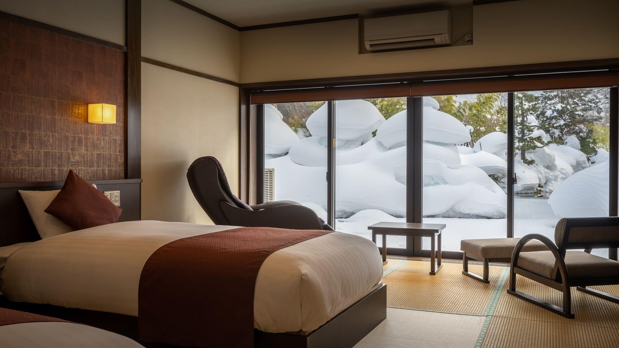 Japanese Western, Japanese, Modern, Superior, Twin Beds, Mountain View