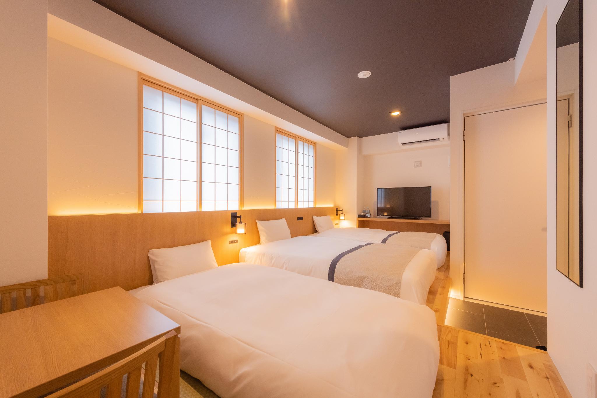 Semi Room, Japanese, Modern, 2 Semi Double Beds