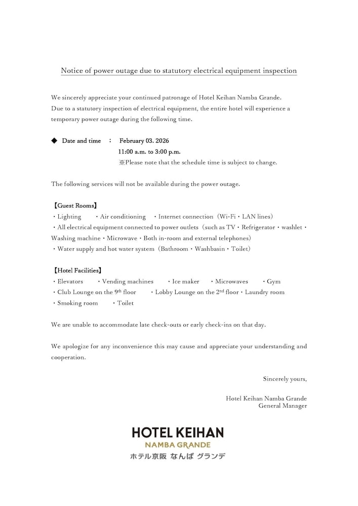 Hotel Keihan Namba Grande 44/48