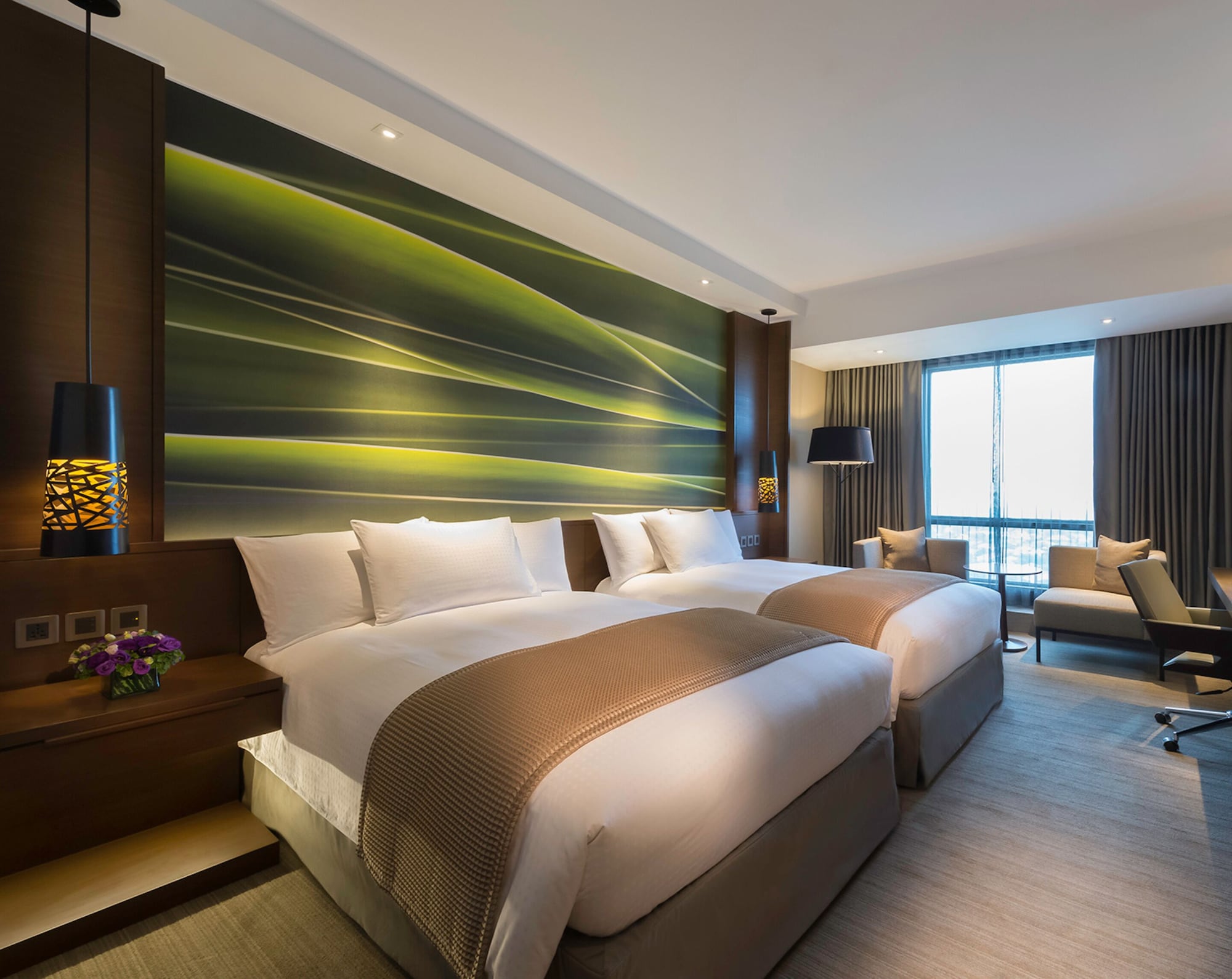 غرفة ديلوكس بسريرين مزدوجين بإطلالة على المدينة، Marco Polo Ortigas Manila 2/5