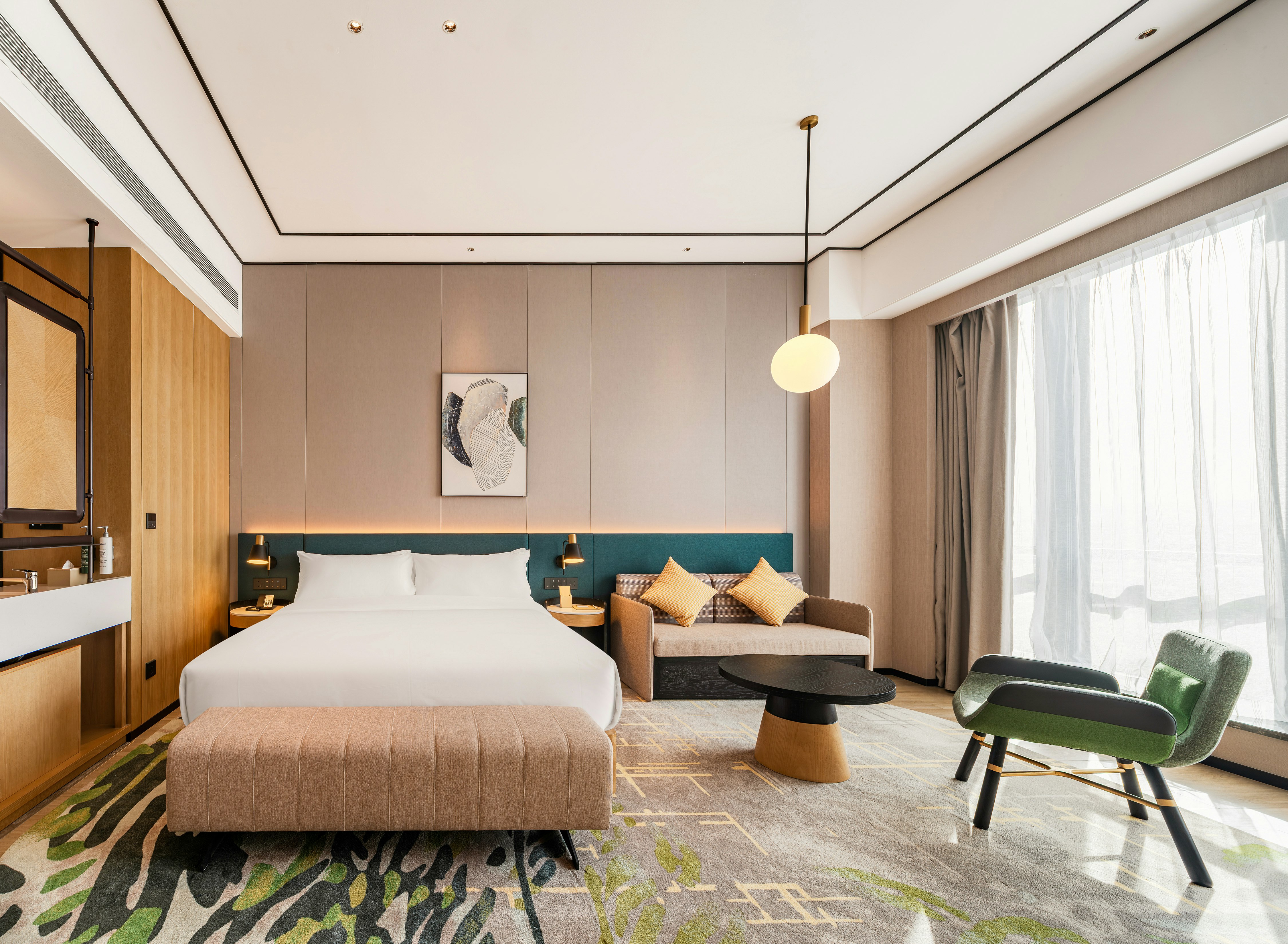 غرفة ديلوكس بسرير كينج، Hilton Garden Inn Fenyang Yulongwan 2/6