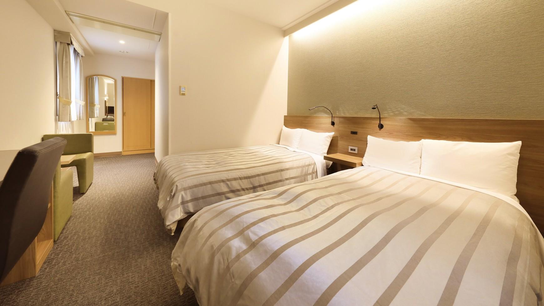 Room, Semi Double Bed, Twin Beds, New Building, Smoking