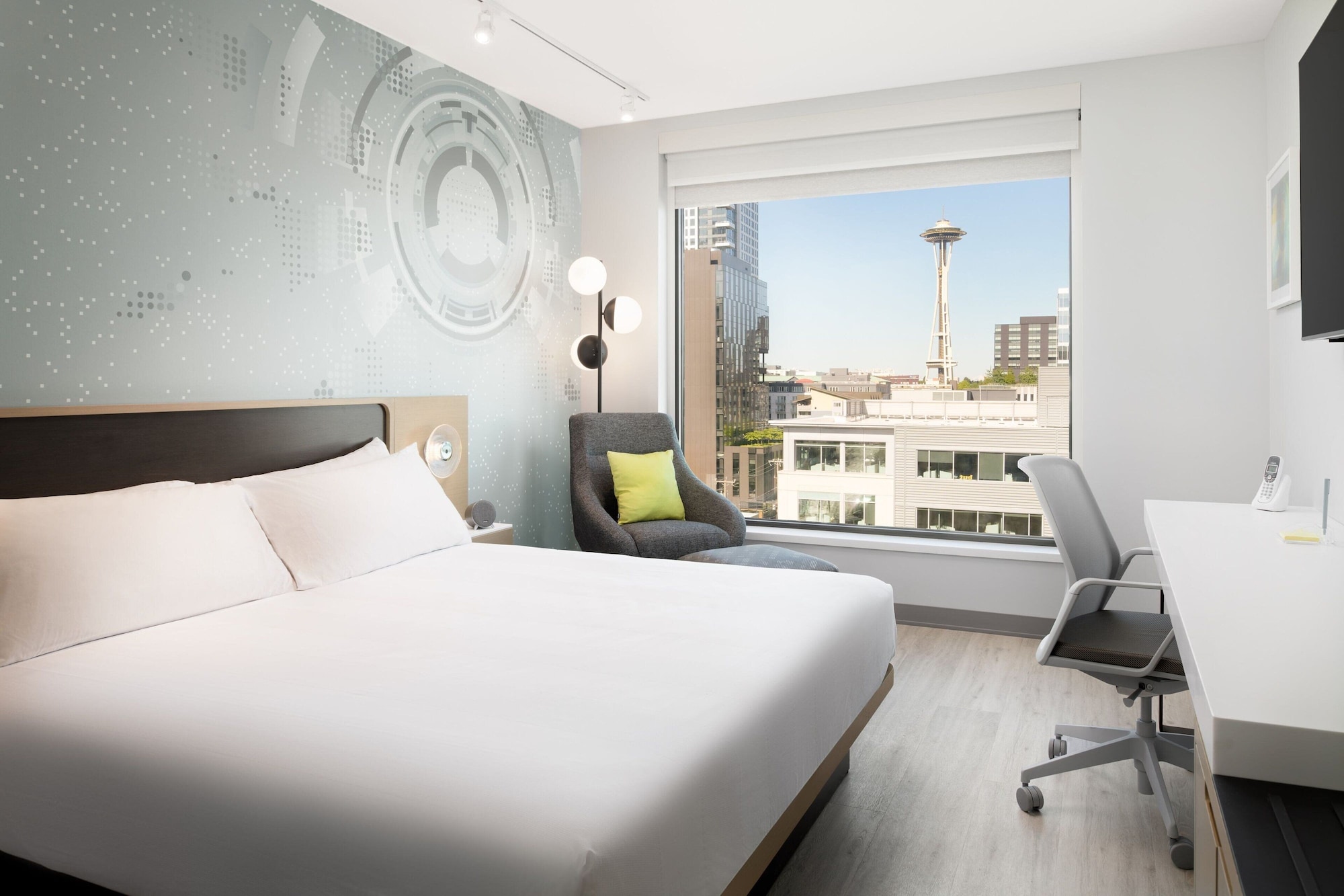 Room, King Bed, Space Needle View