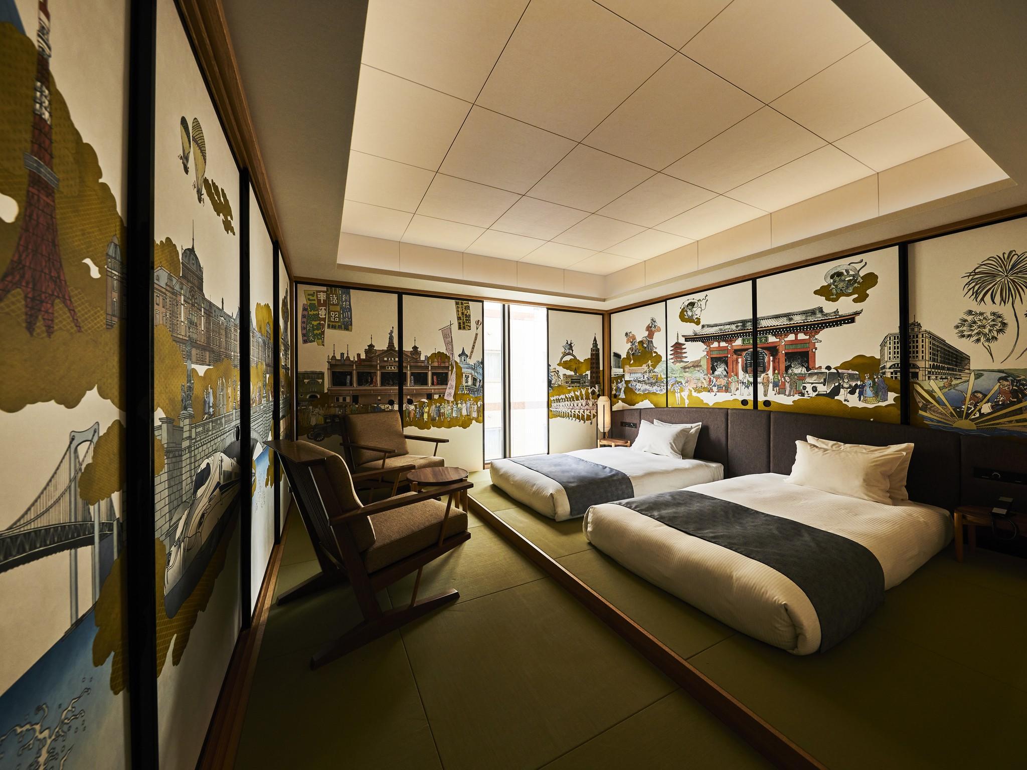 Semi Room, Asakusa, Concept, 2 Semi Double Beds