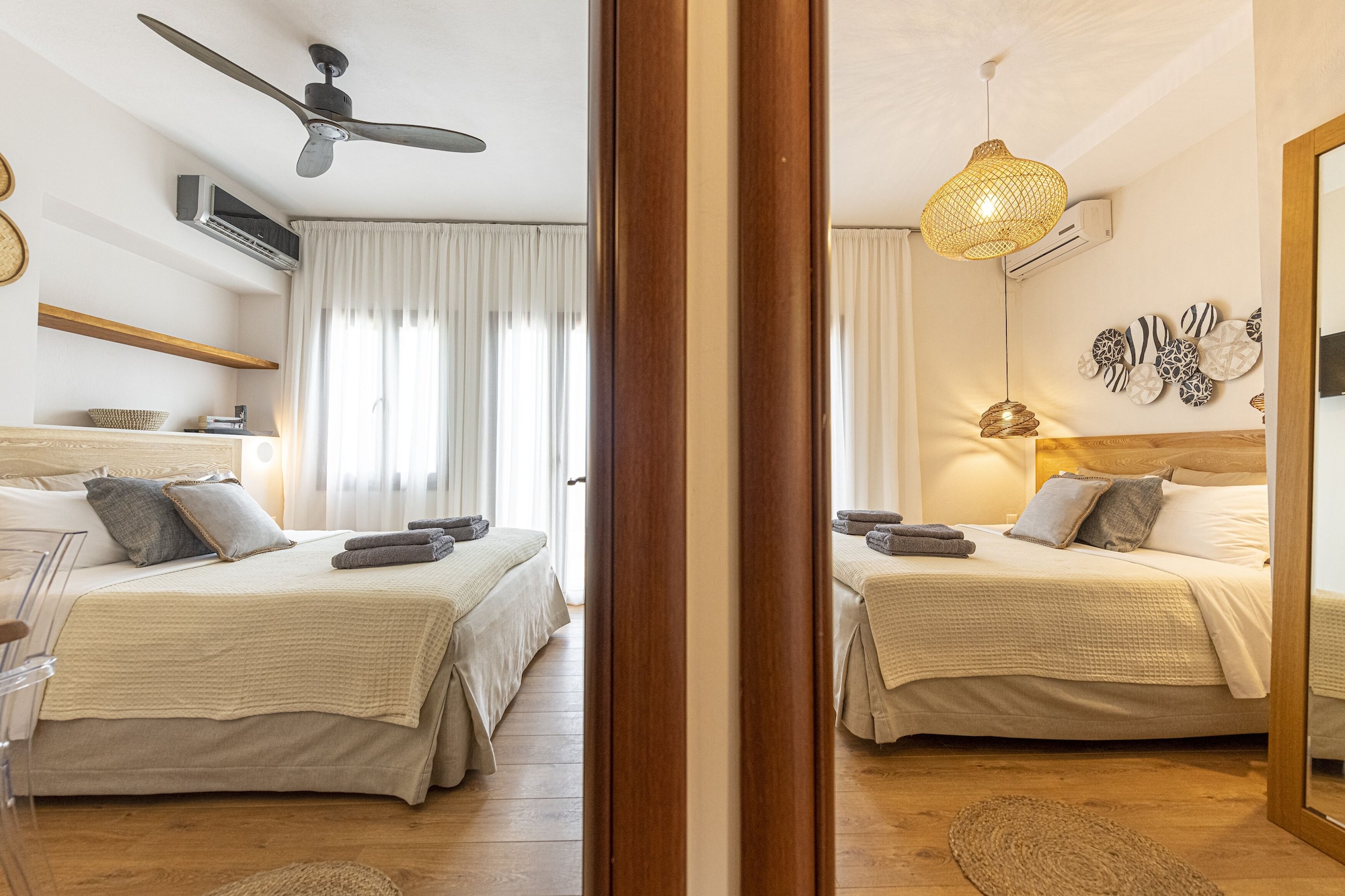 فيلا ديلوكس بسريرين كوين بإطلالة على المسبح بغرفتي نوم مع أريكة بمسبح خاص، Skiathos Gea Villas 6/10