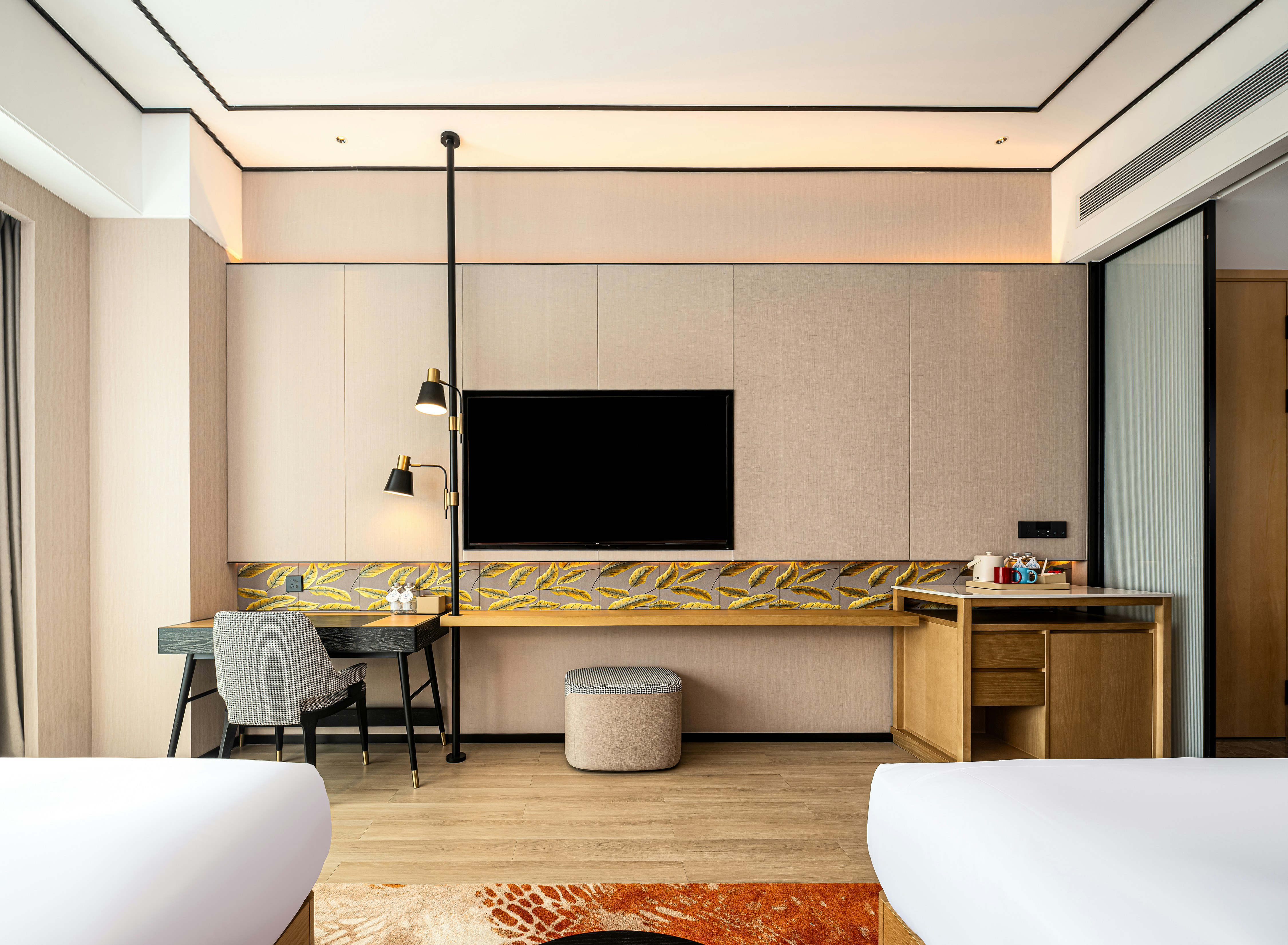 غرفة سوبيريور بسريرين منفصلين، Hilton Garden Inn Fenyang Yulongwan 4/4