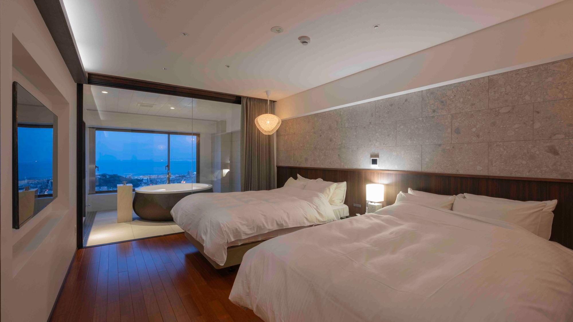 Suite, Triple, Ocean View, Night View