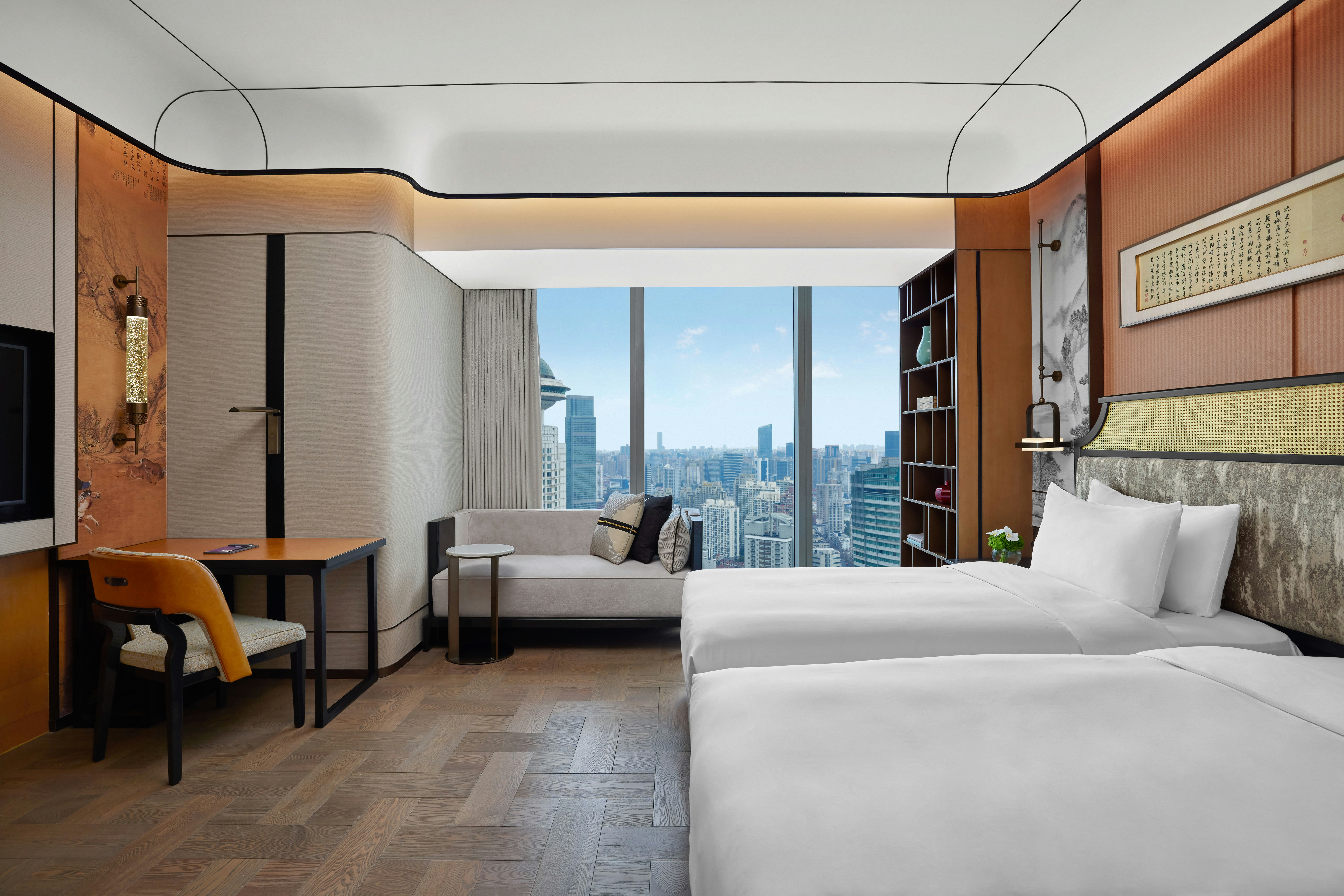 غرفة تنفيذية بسريرين منفصلين