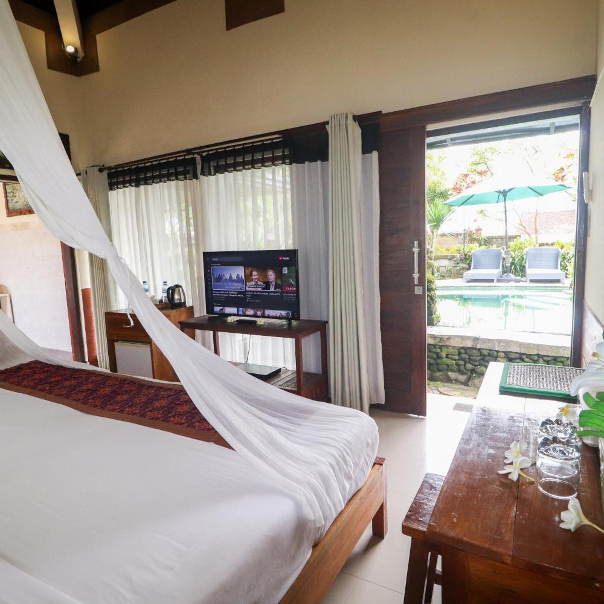 فيلا ديلوكس بسرير كينج بإطلالة على الحديقة، Villa Jj And Spa Ubud 2/10